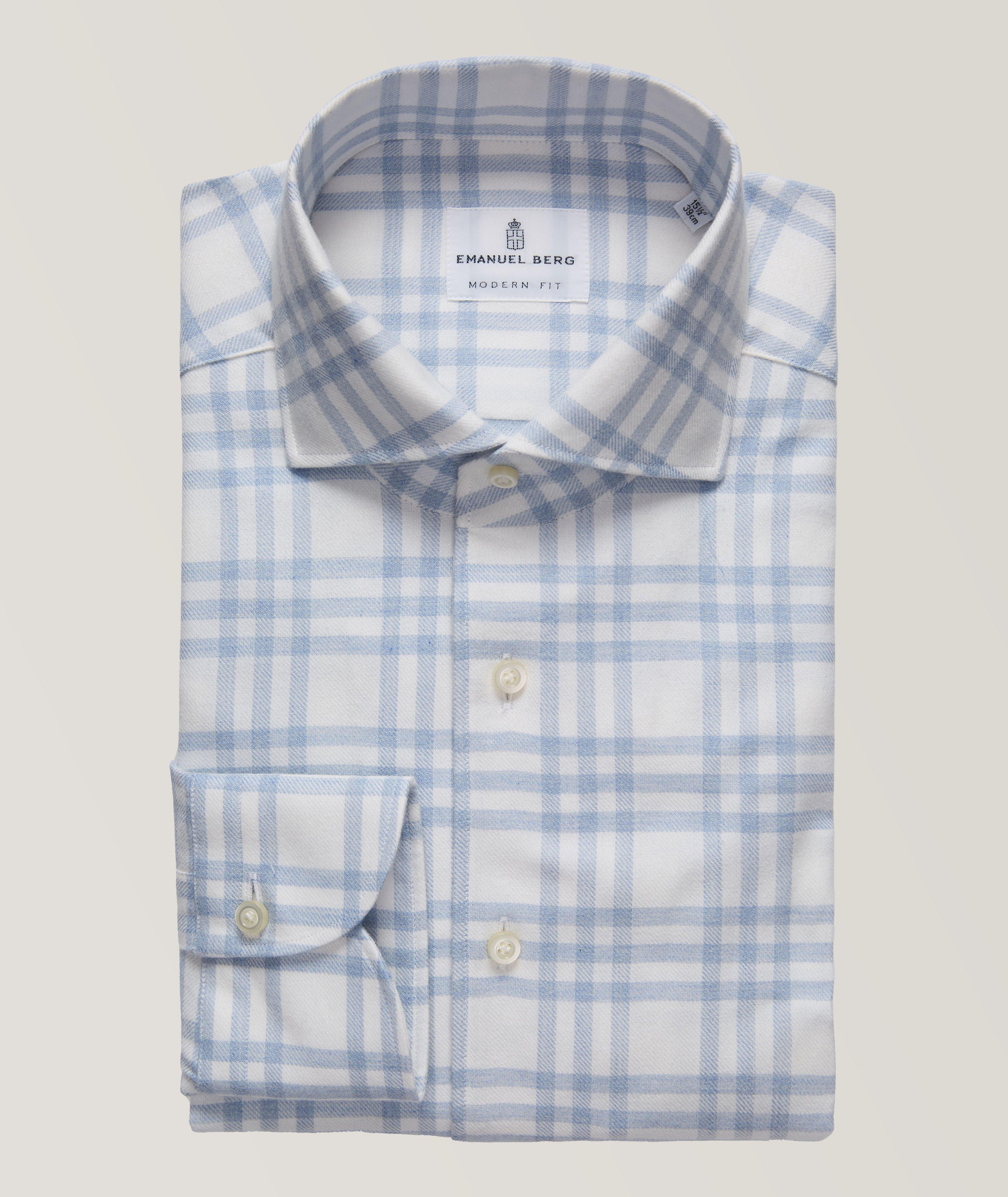 BLUE COTTON FLANNEL CHECKED TWILL image 0