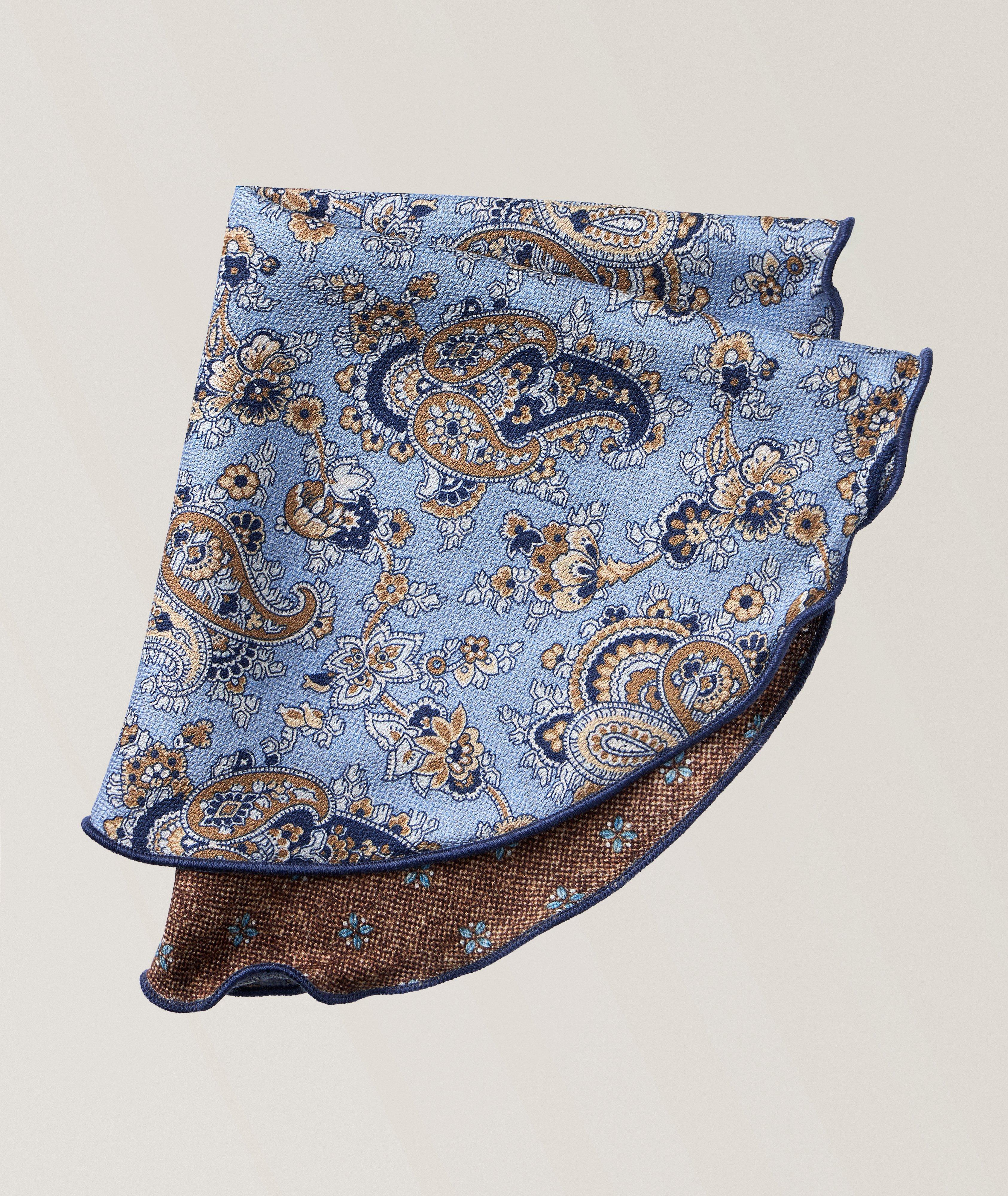 EDWARD ARMAH BROWN AND BLUE PAISLEY POCKET ROUND image 0