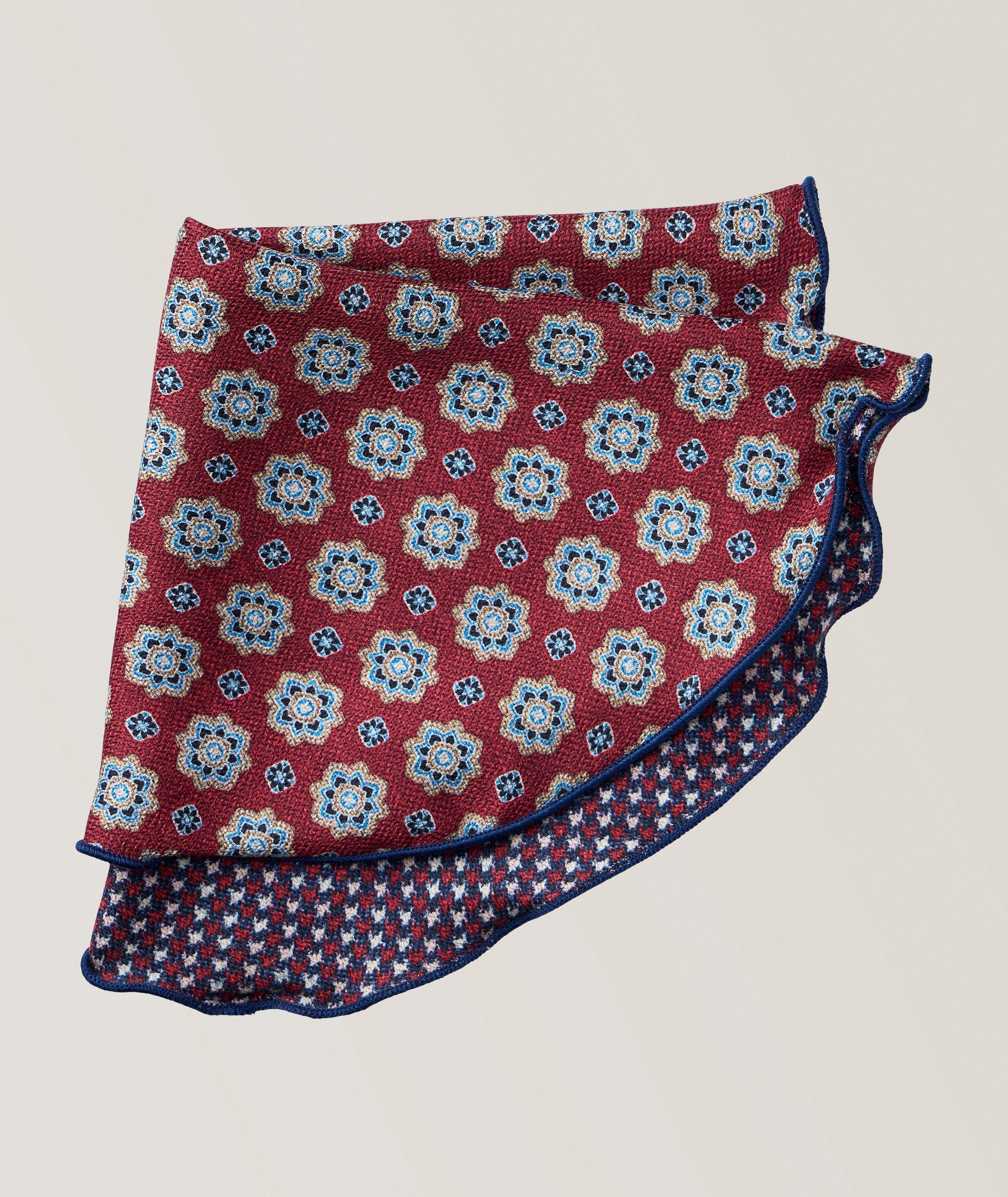 EDWARD ARMAH RED AND BLUE MEDALLION PRINT POCKET ROUND image 0