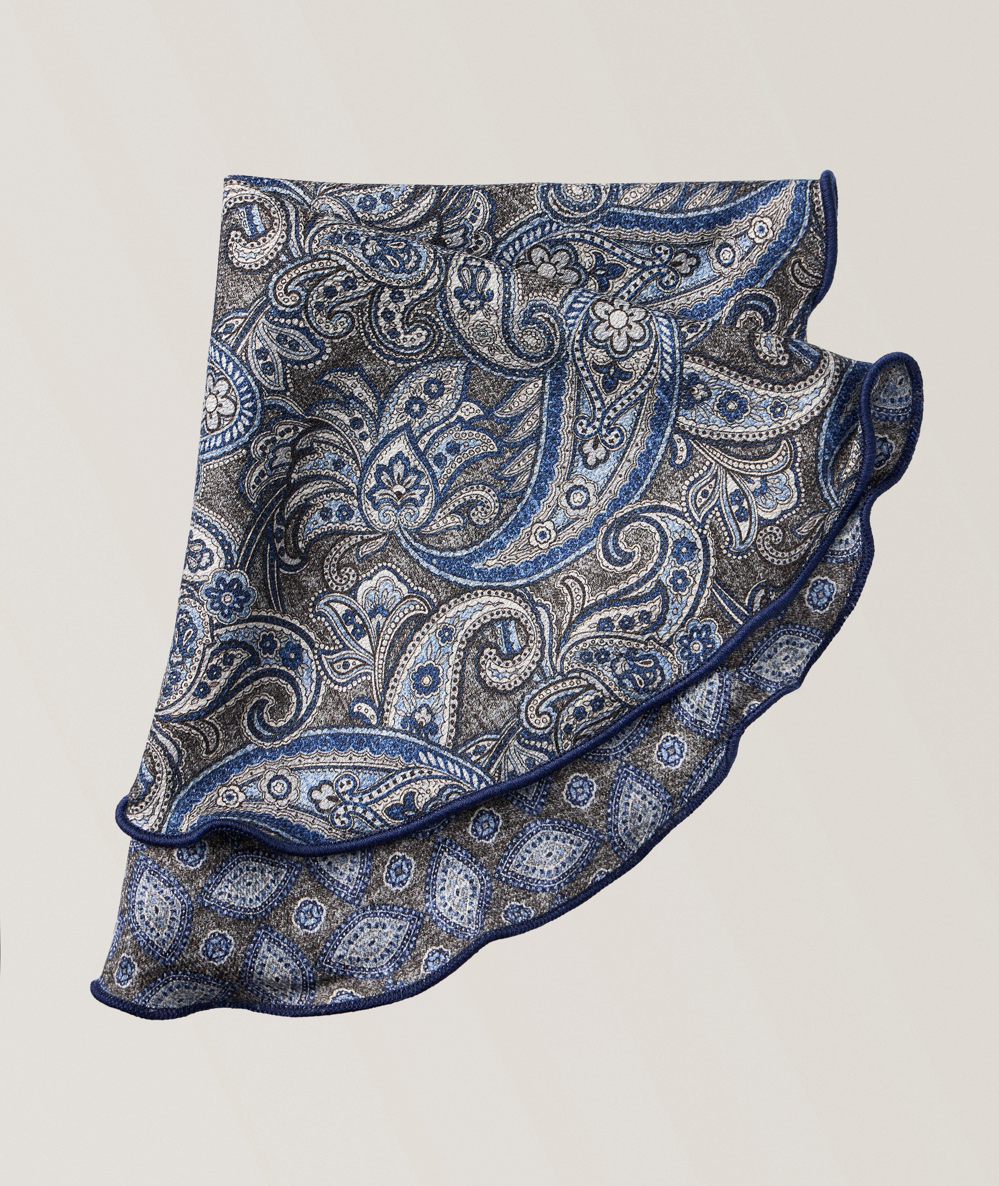 Pochette circulaire réversible à motif paisley et neat image 0