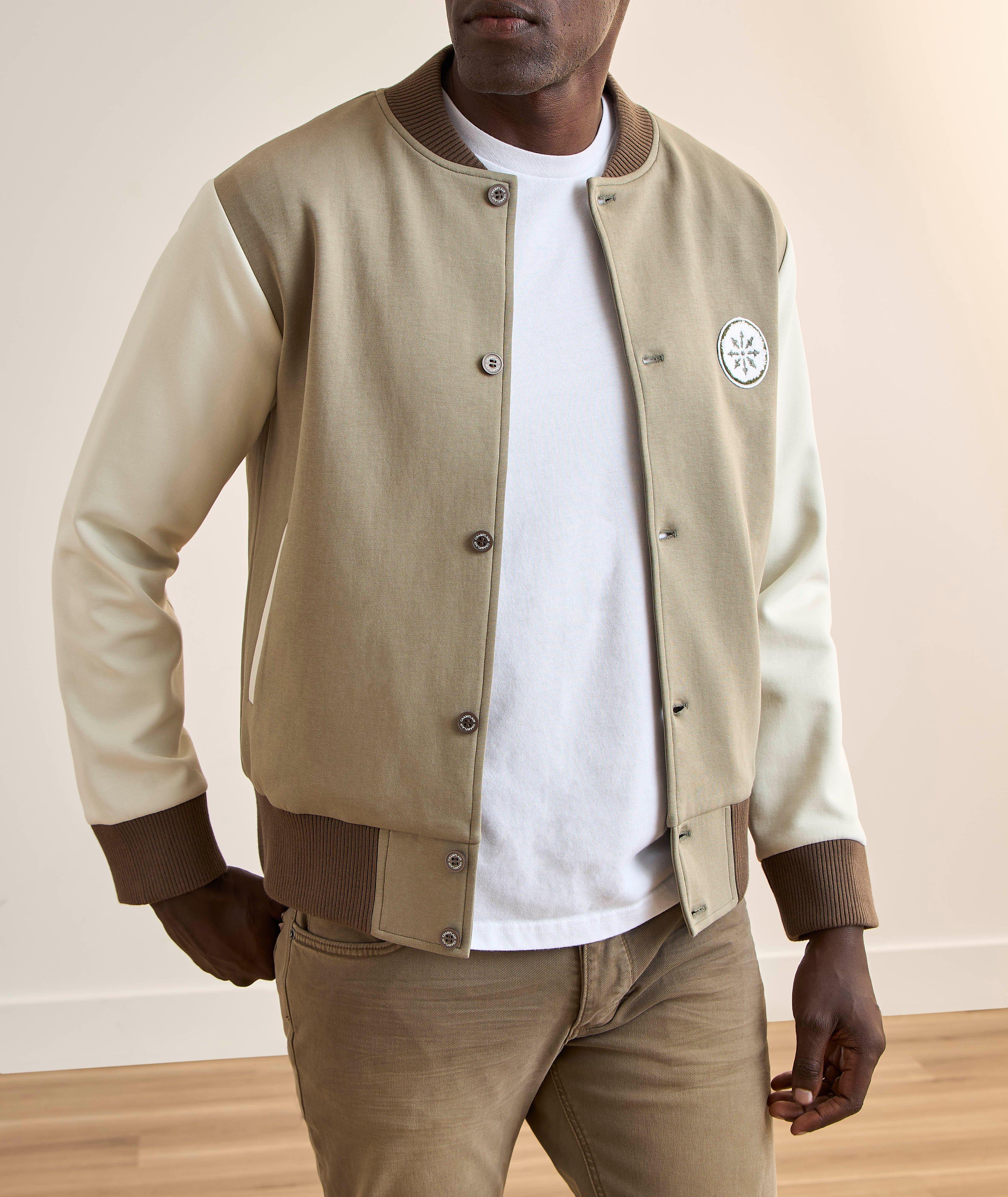 Stretch Knit Varsity Jacket image 1