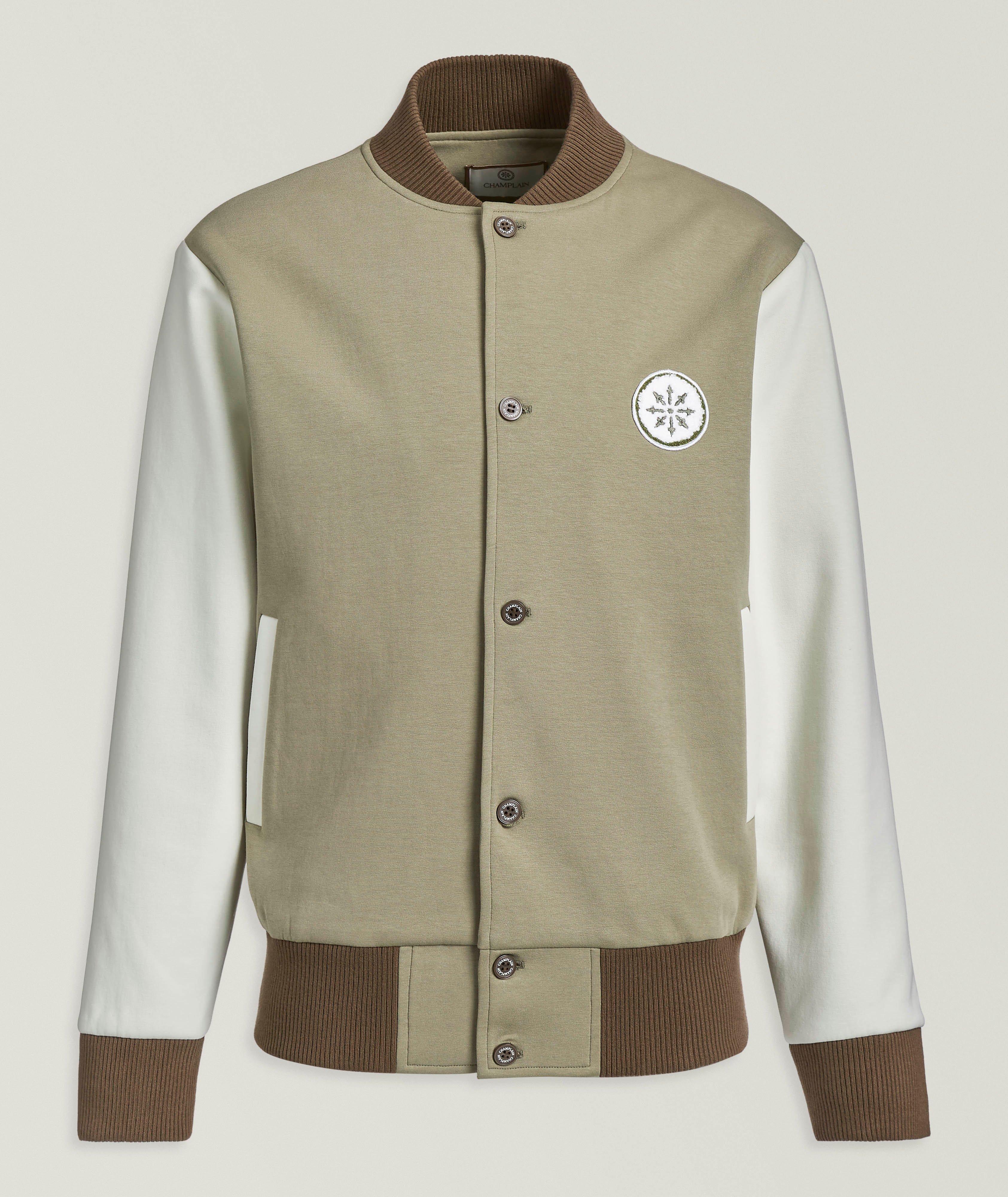 Stretch Knit Varsity Jacket image 0