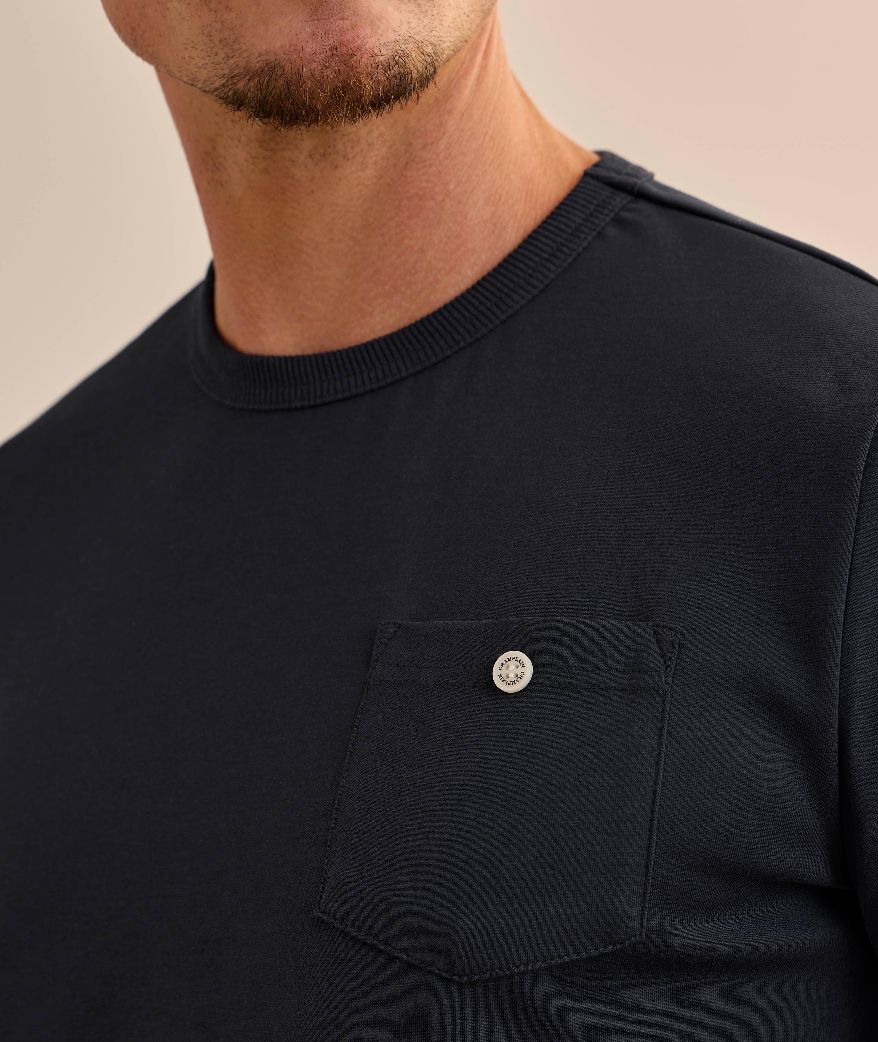 Cotton-Blend Button Pocket T-Shirt image 2