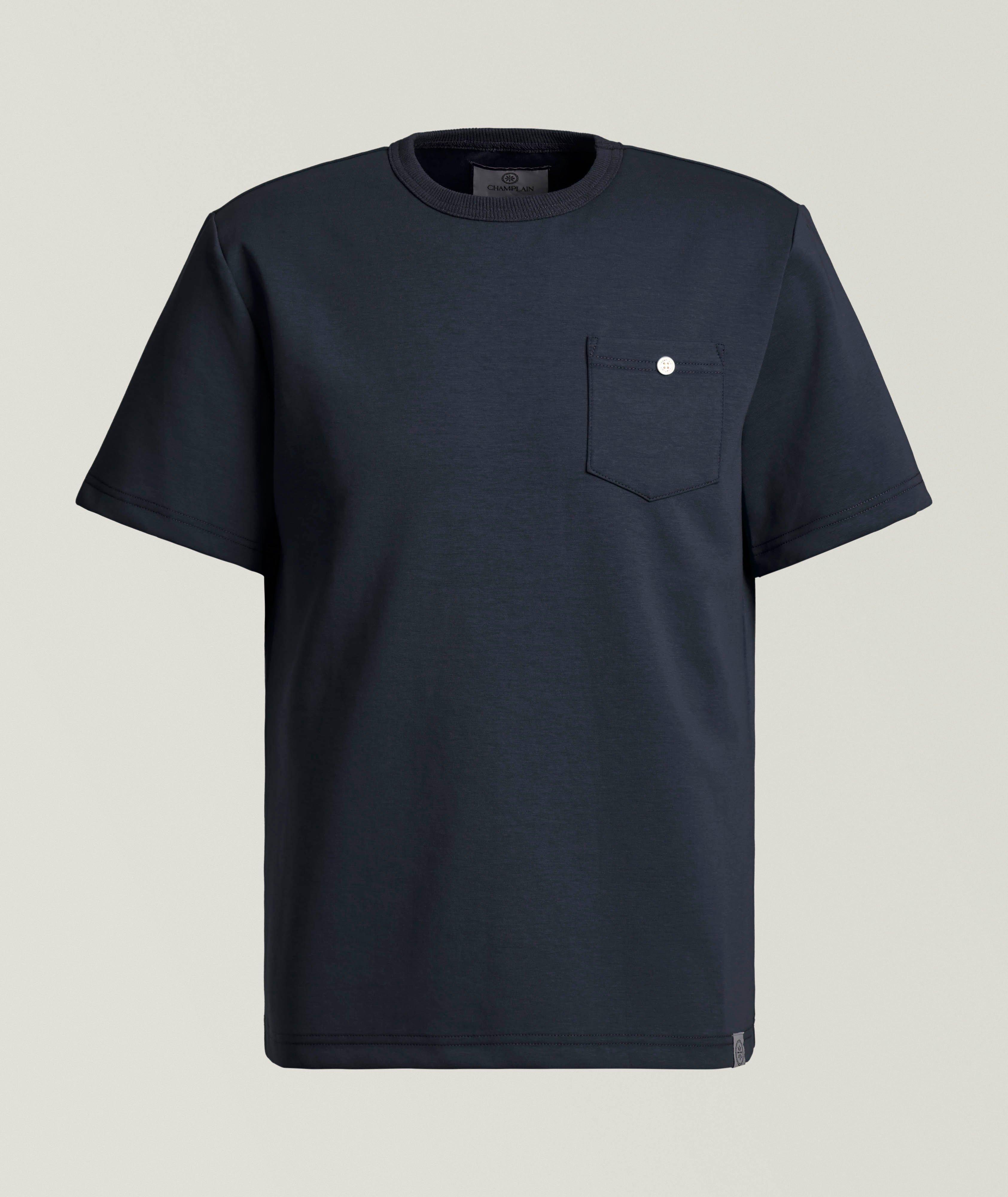 Cotton-Blend Button Pocket T-Shirt image 0