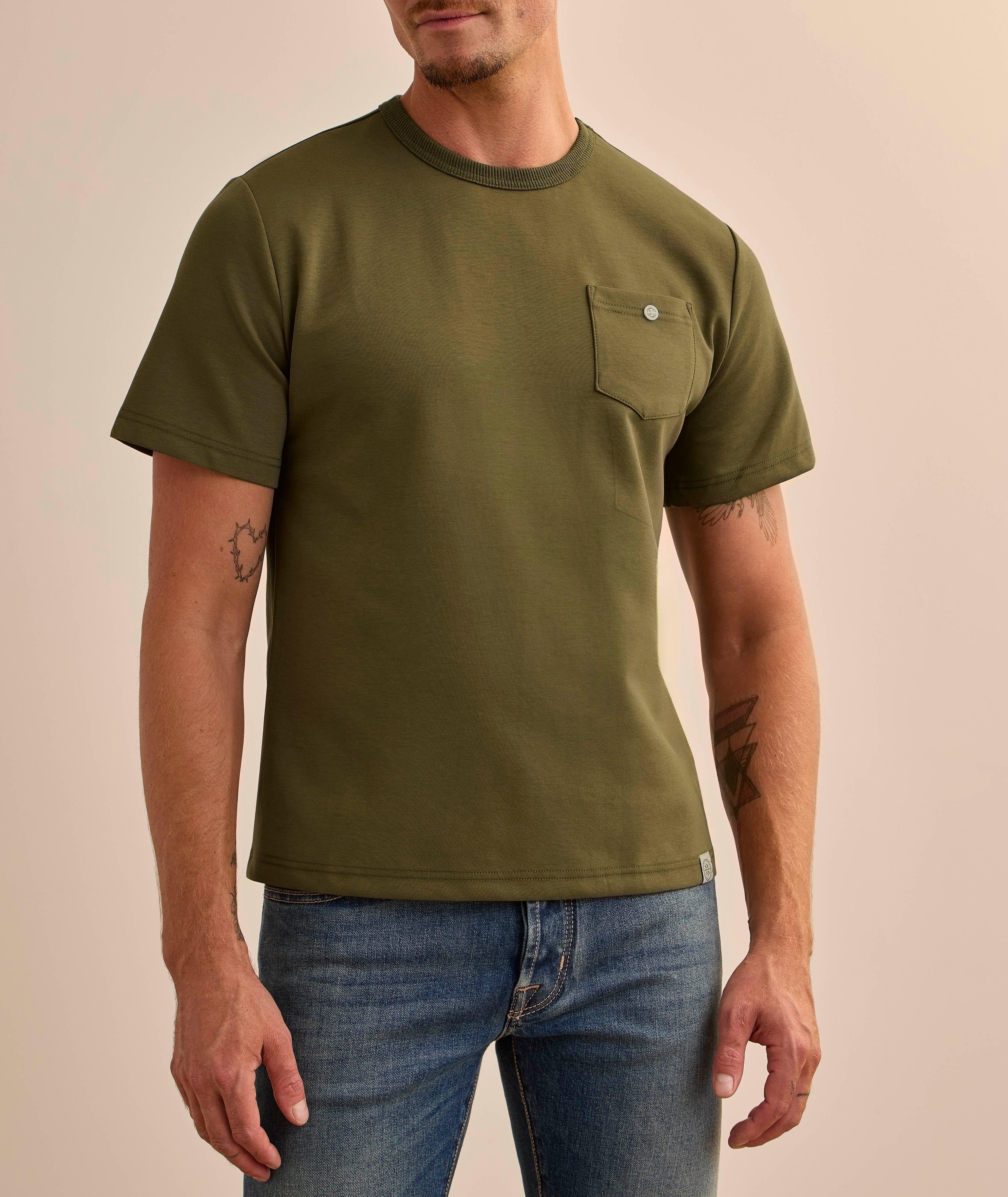 T-shirt en mélange de coton avec poche boutonnée image 1