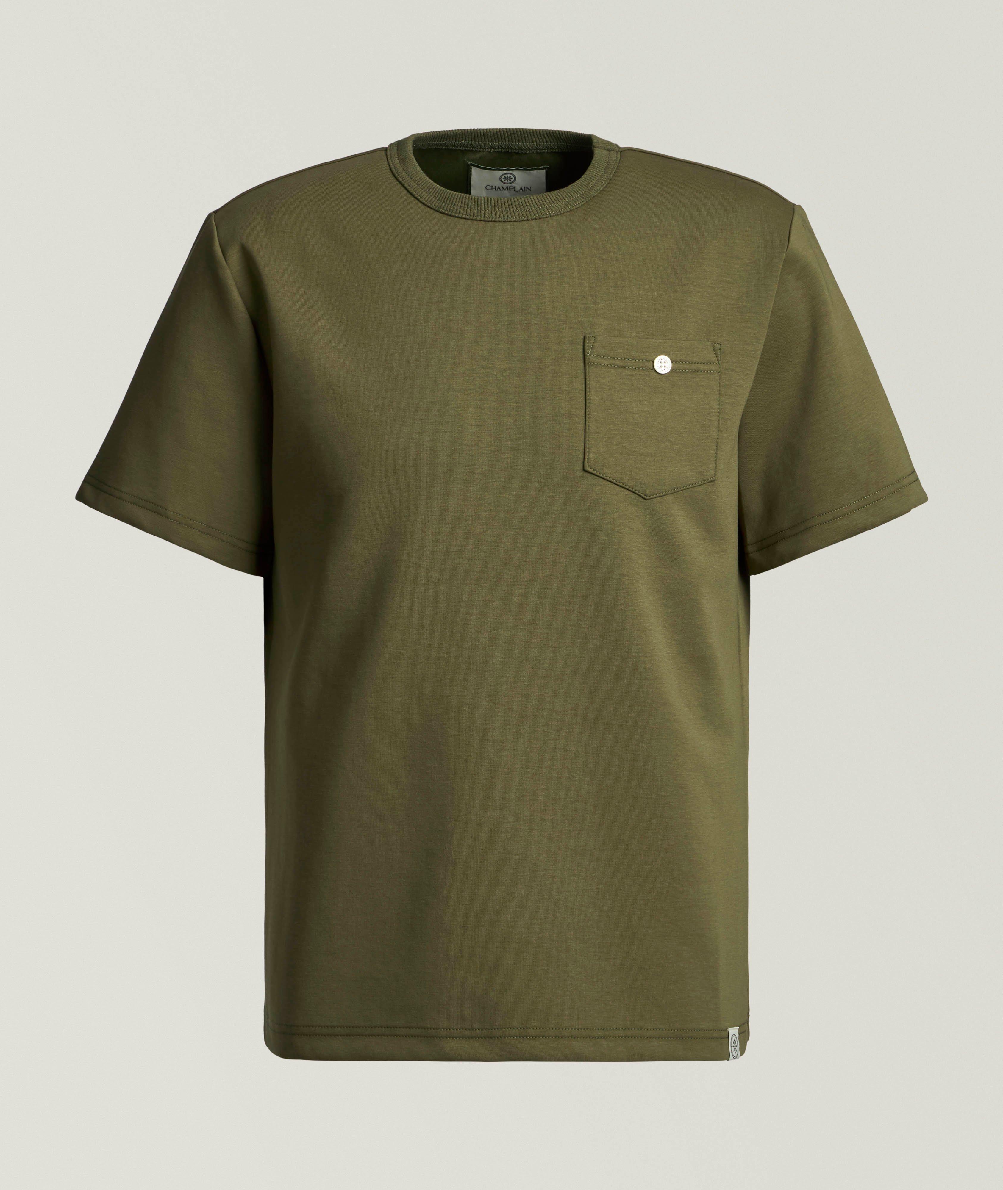 Cotton-Blend Button Pocket T-Shirt image 0