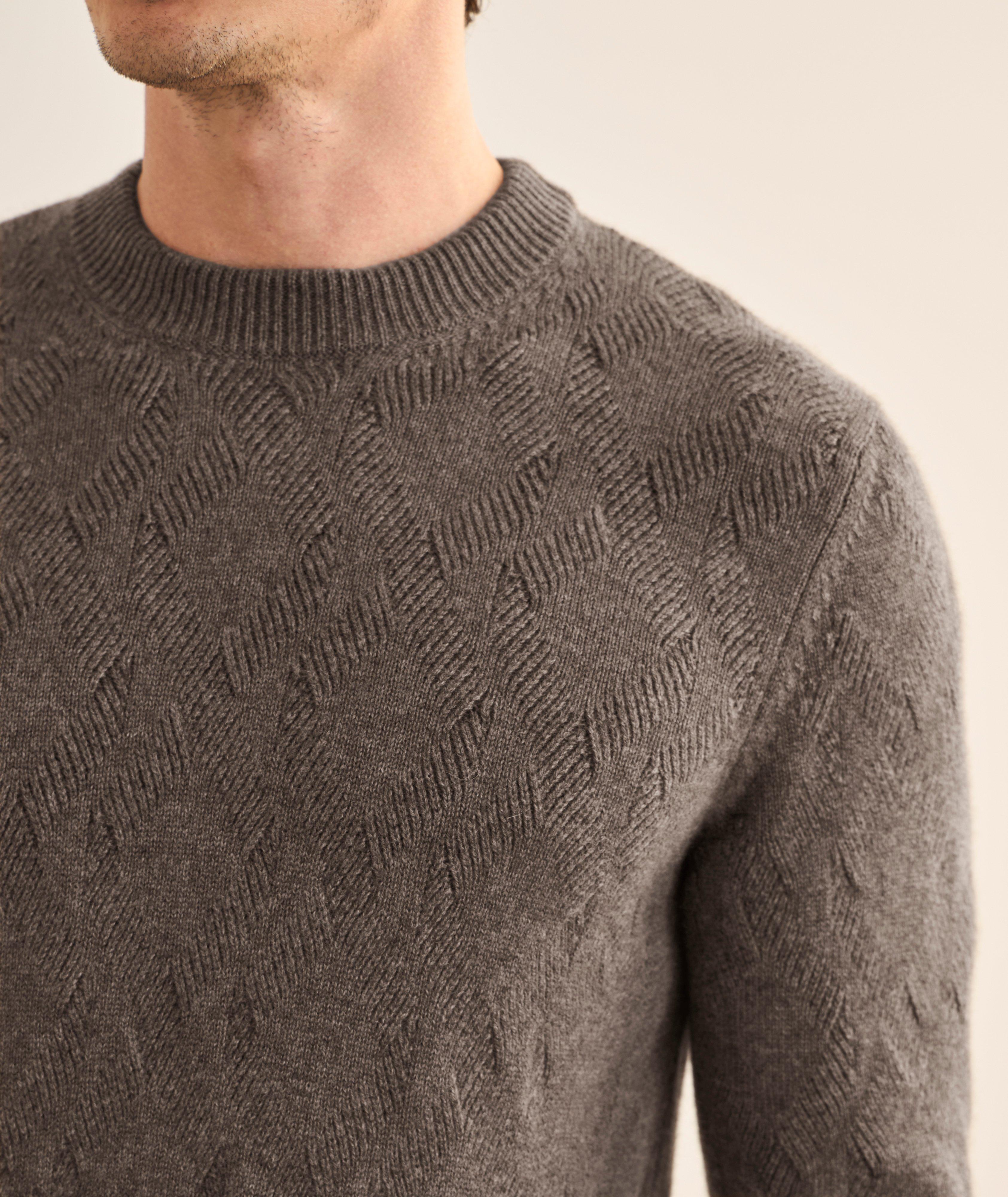 Cashmere Cable Knit Crewneck Sweater image 3