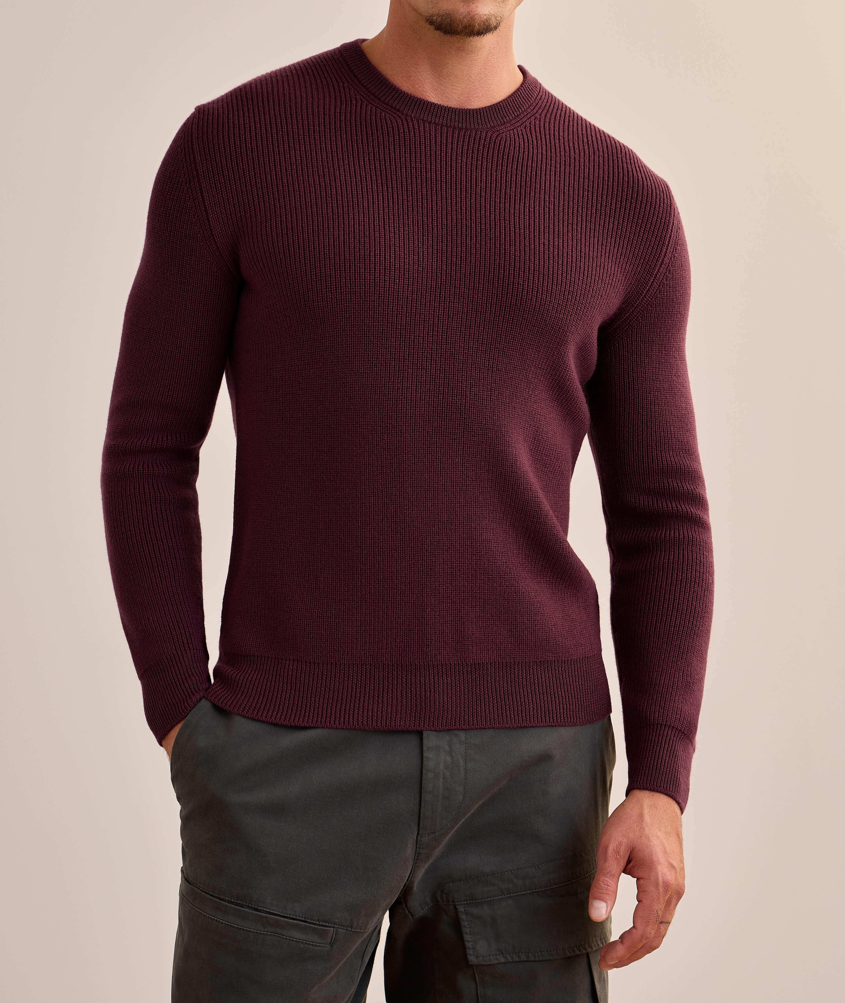 Extrafine Merino Wool Ribbed Crewneck Sweater image 1
