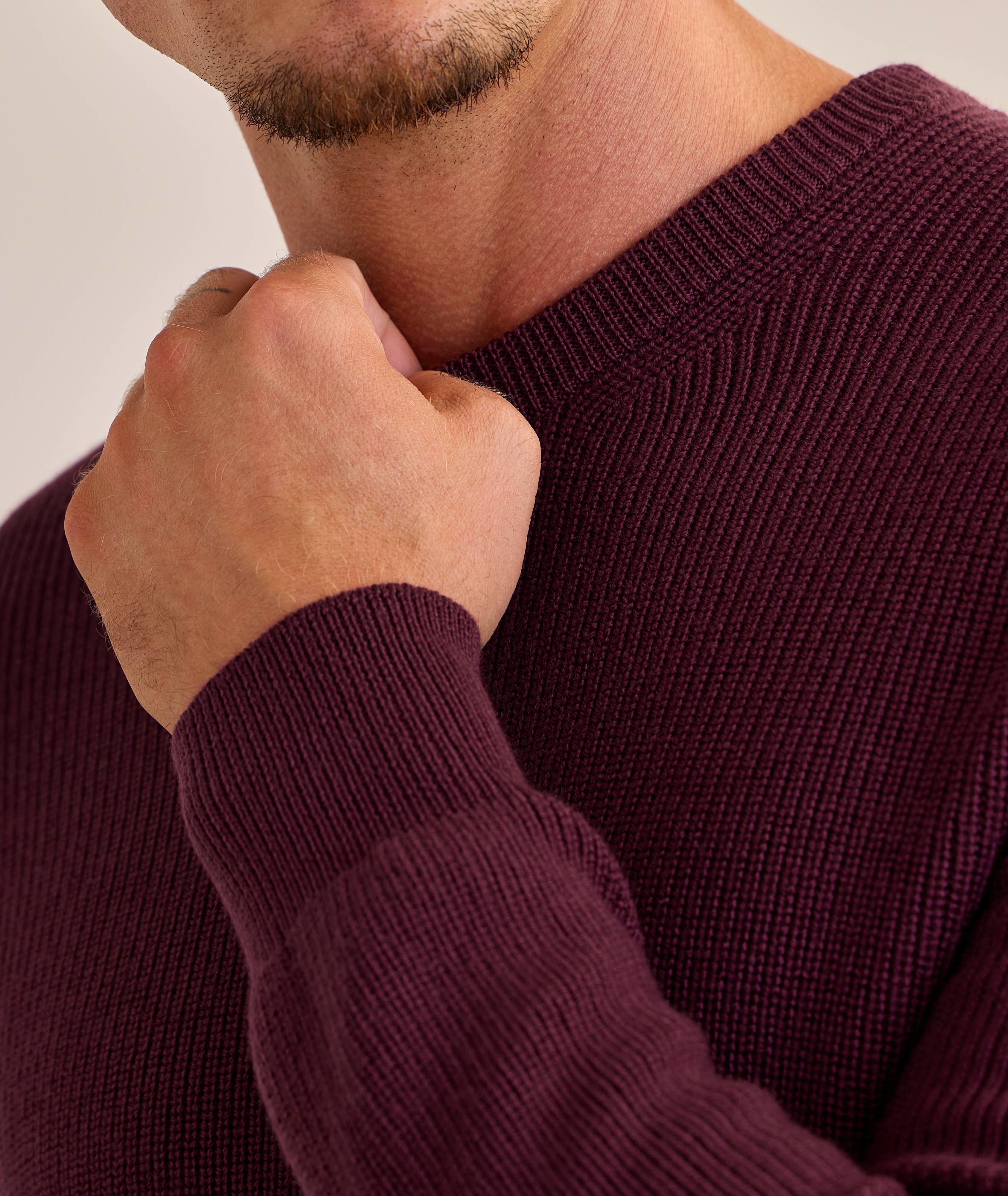 Extrafine Merino Wool Ribbed Crewneck Sweater image 3