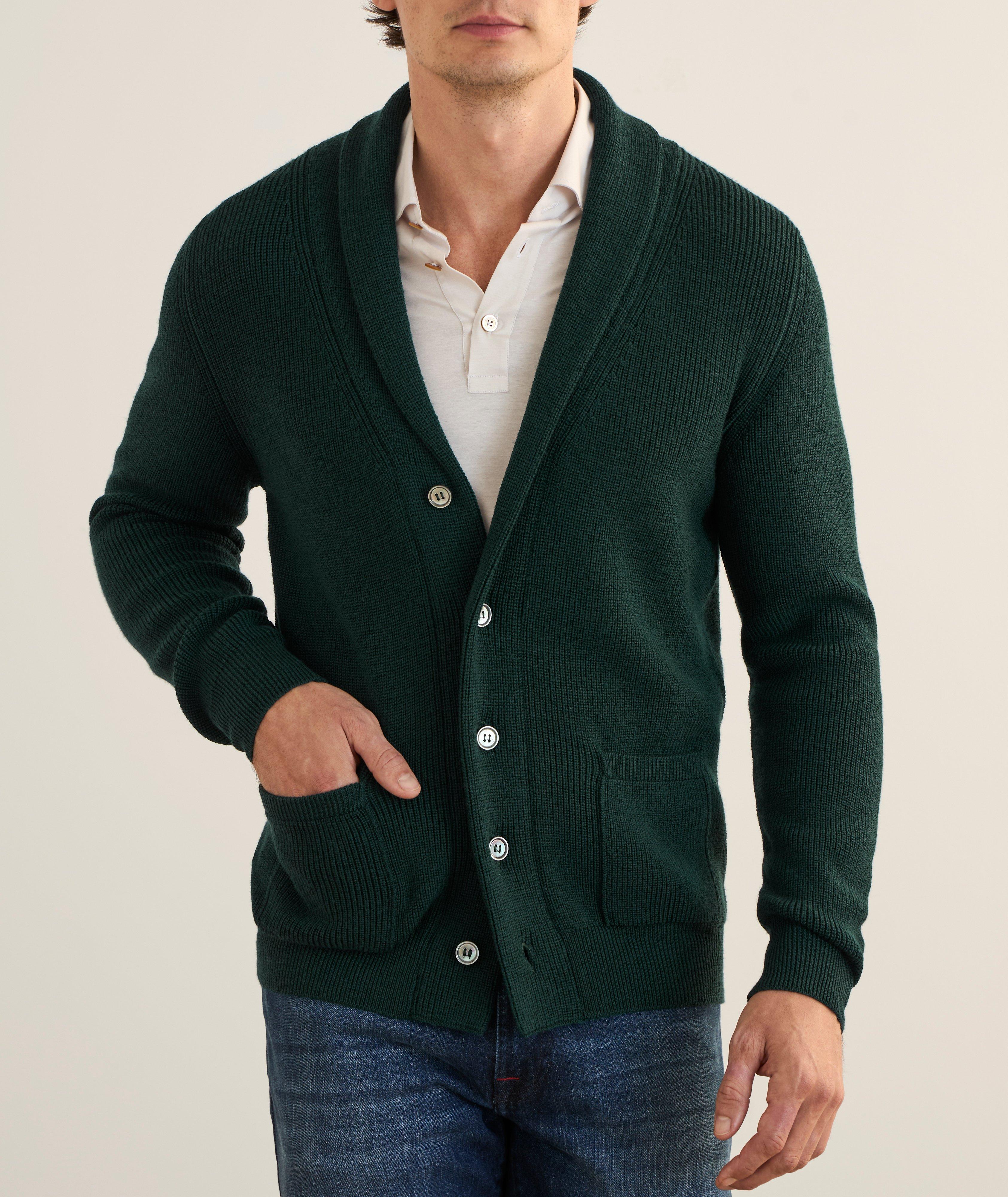 Fine Merino Wool Shawl Collar Cardigan image 1