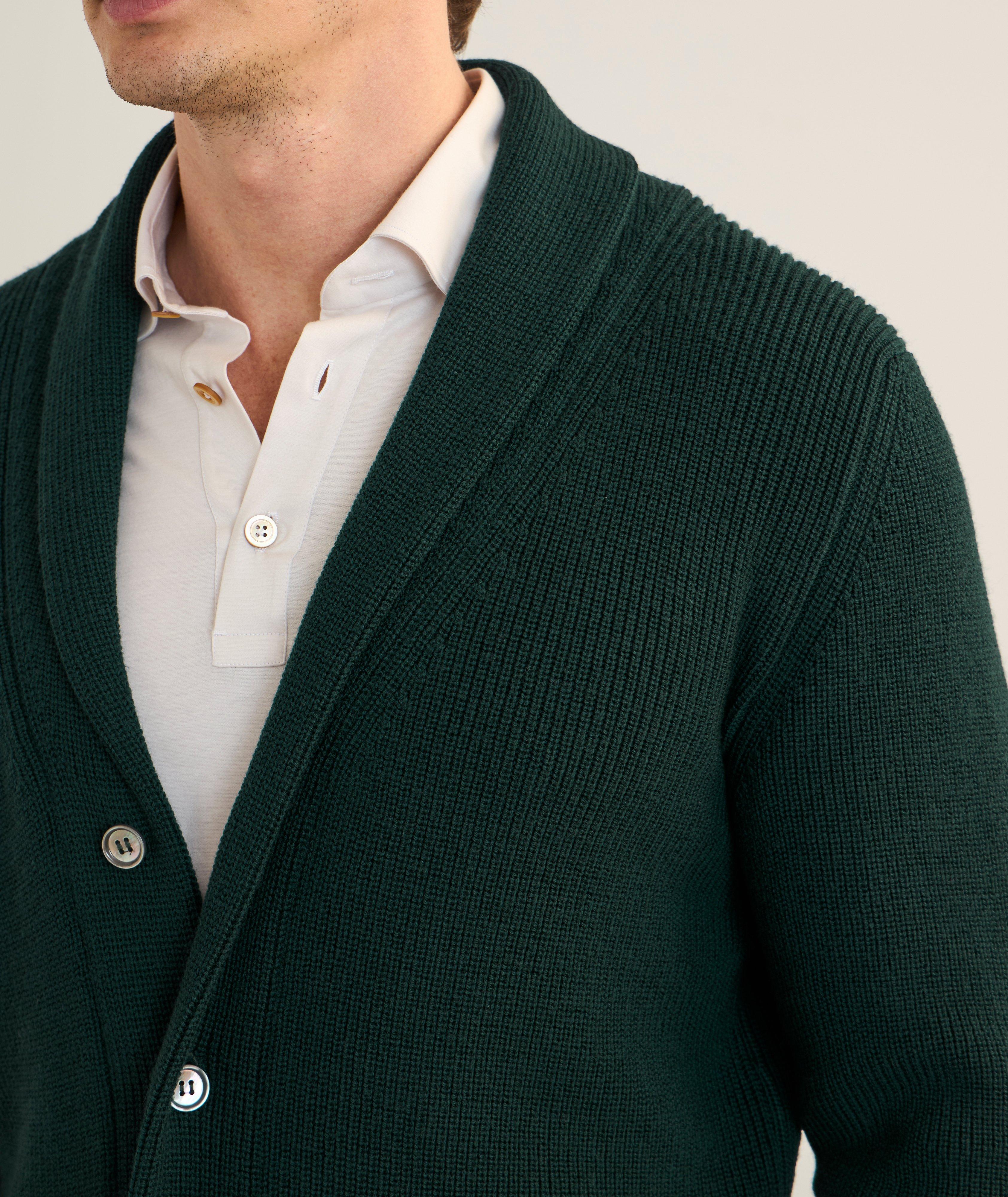 Fine Merino Wool Shawl Collar Cardigan image 3