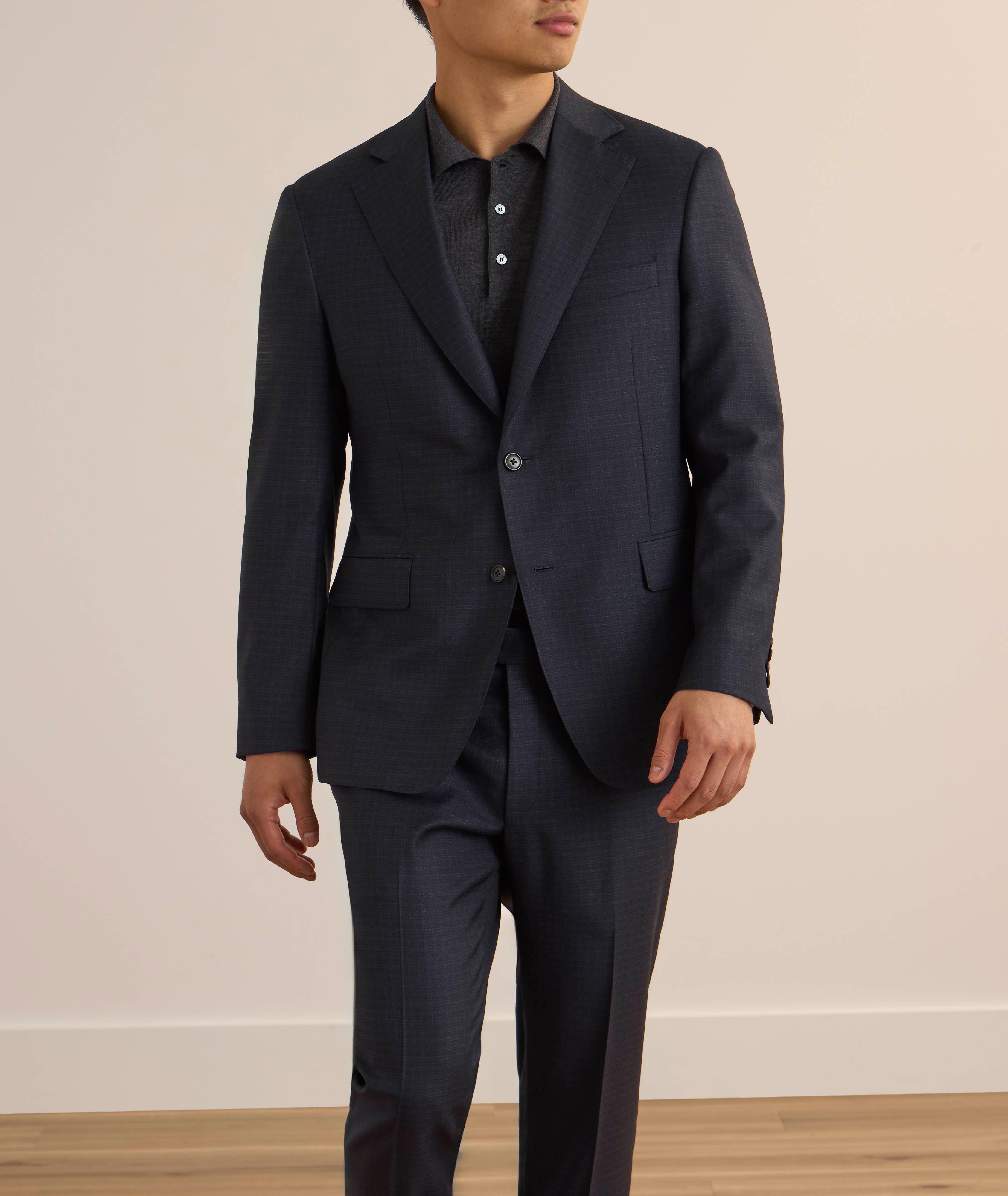 Madison Textured Check Stretch-Wool Suit  image 1