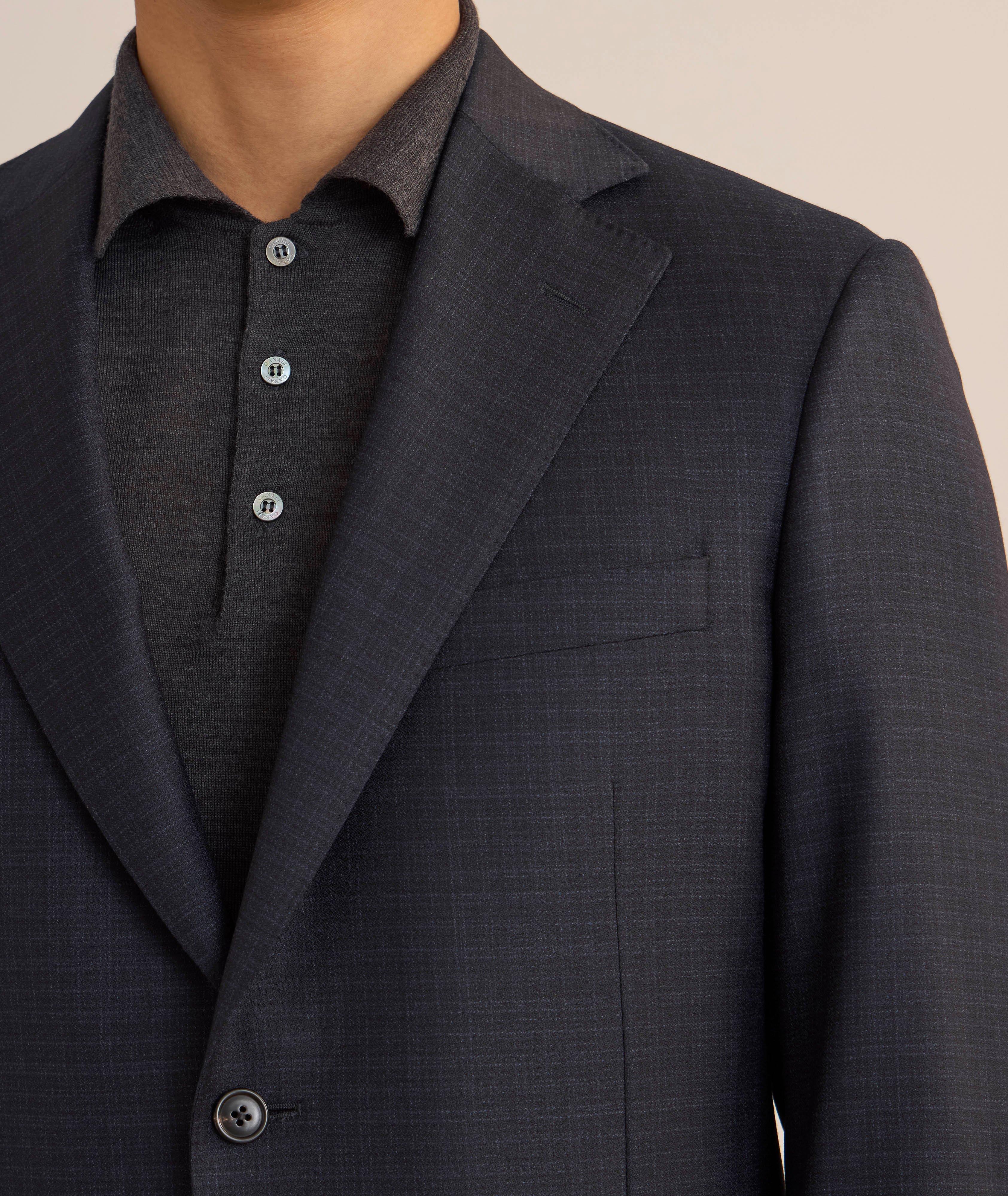 Madison Textured Check Stretch-Wool Suit  image 3