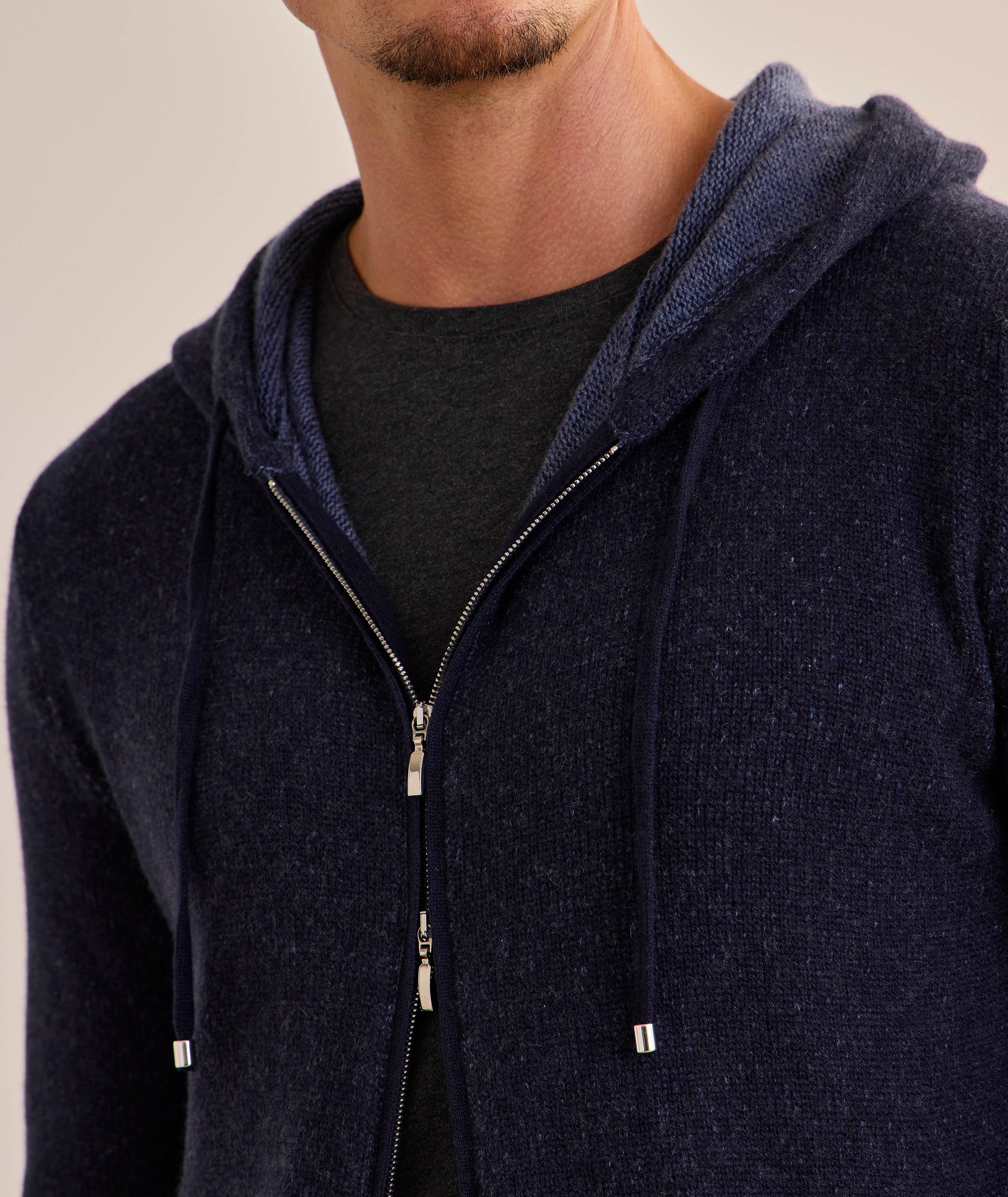 Double Face Full-Zip Hooded Sweater  image 3