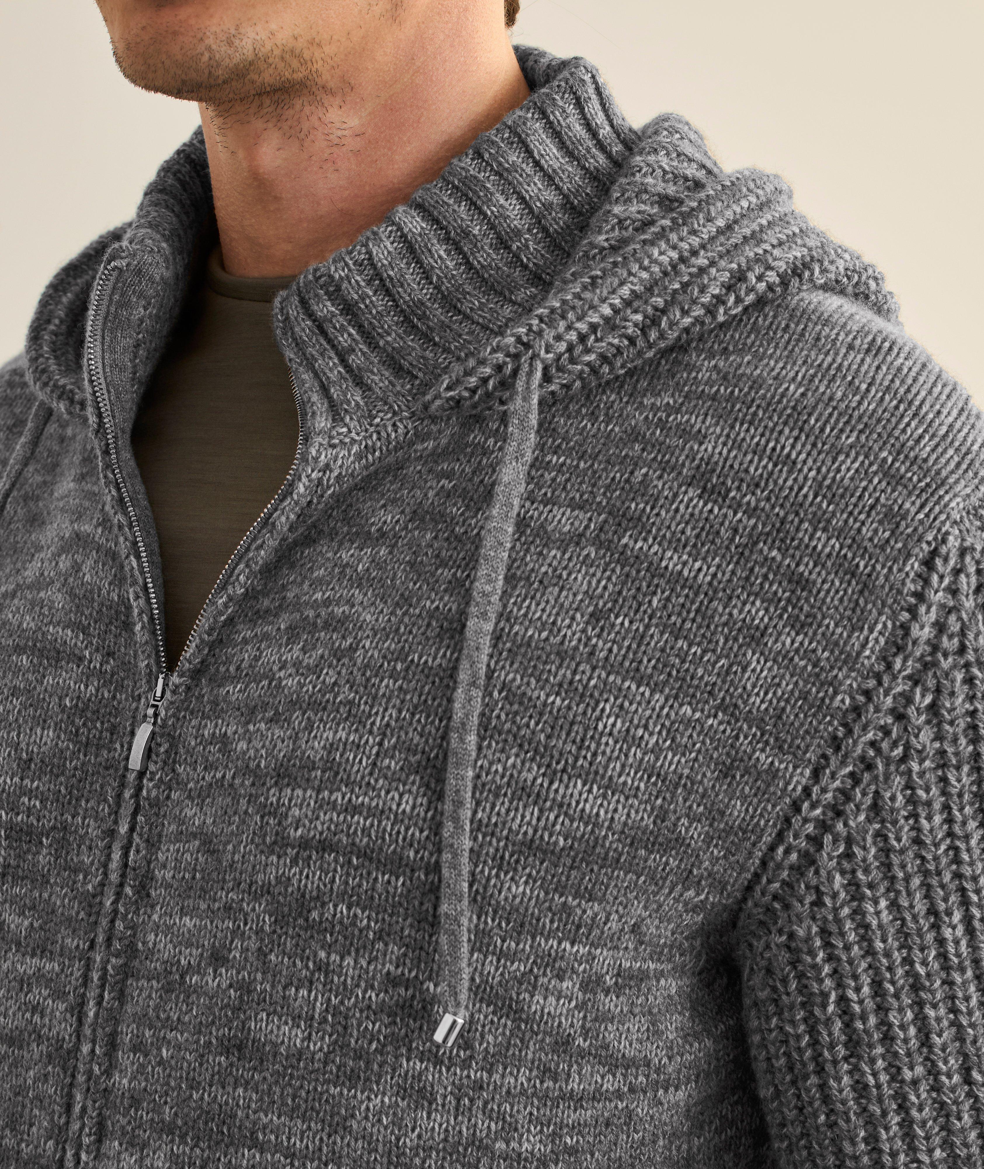 Mélange Cashmere Hooded Sweater  image 3