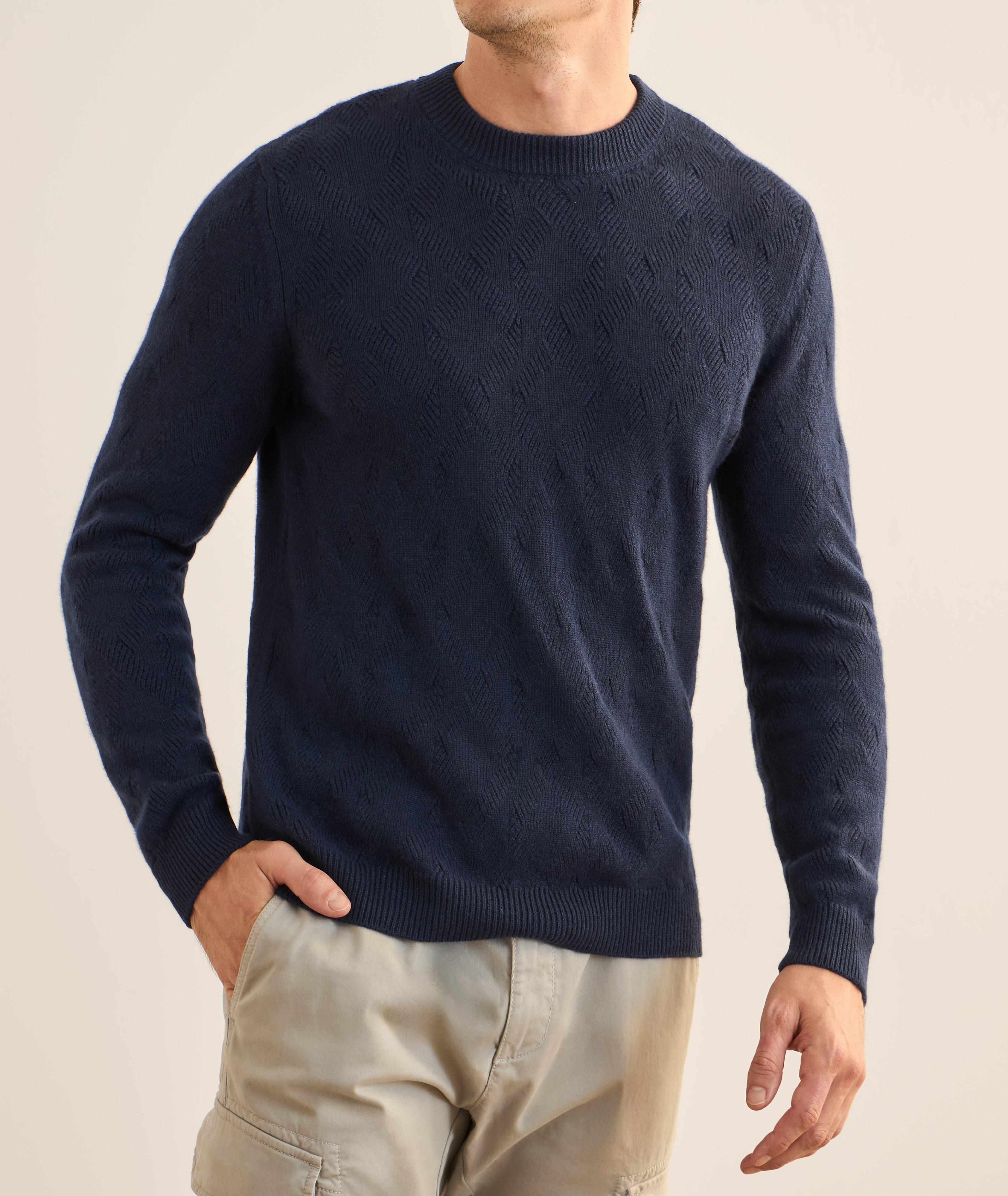 Cashmere Cable Knit Crewneck Sweater image 1