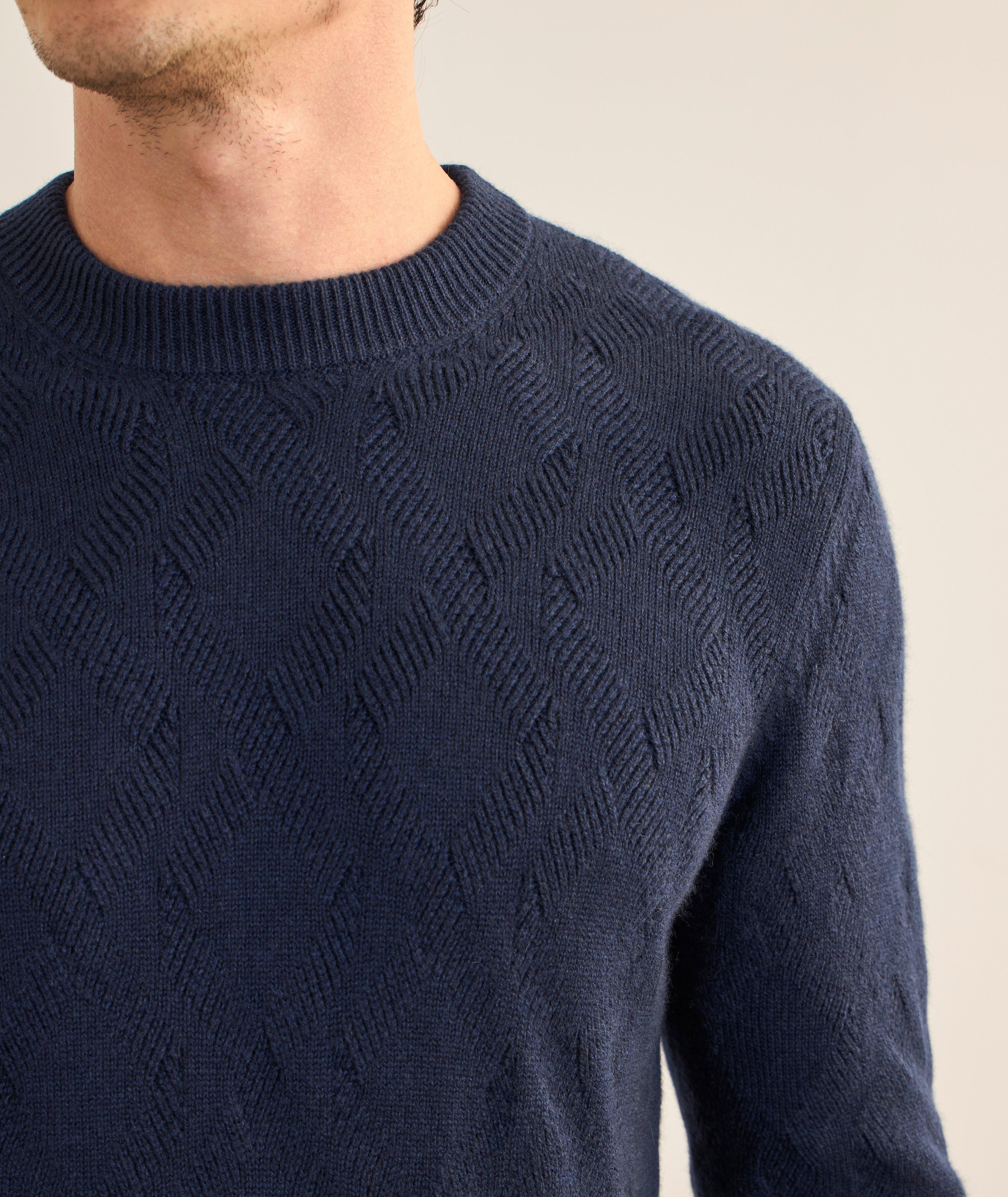 Cashmere Cable Knit Crewneck Sweater image 3