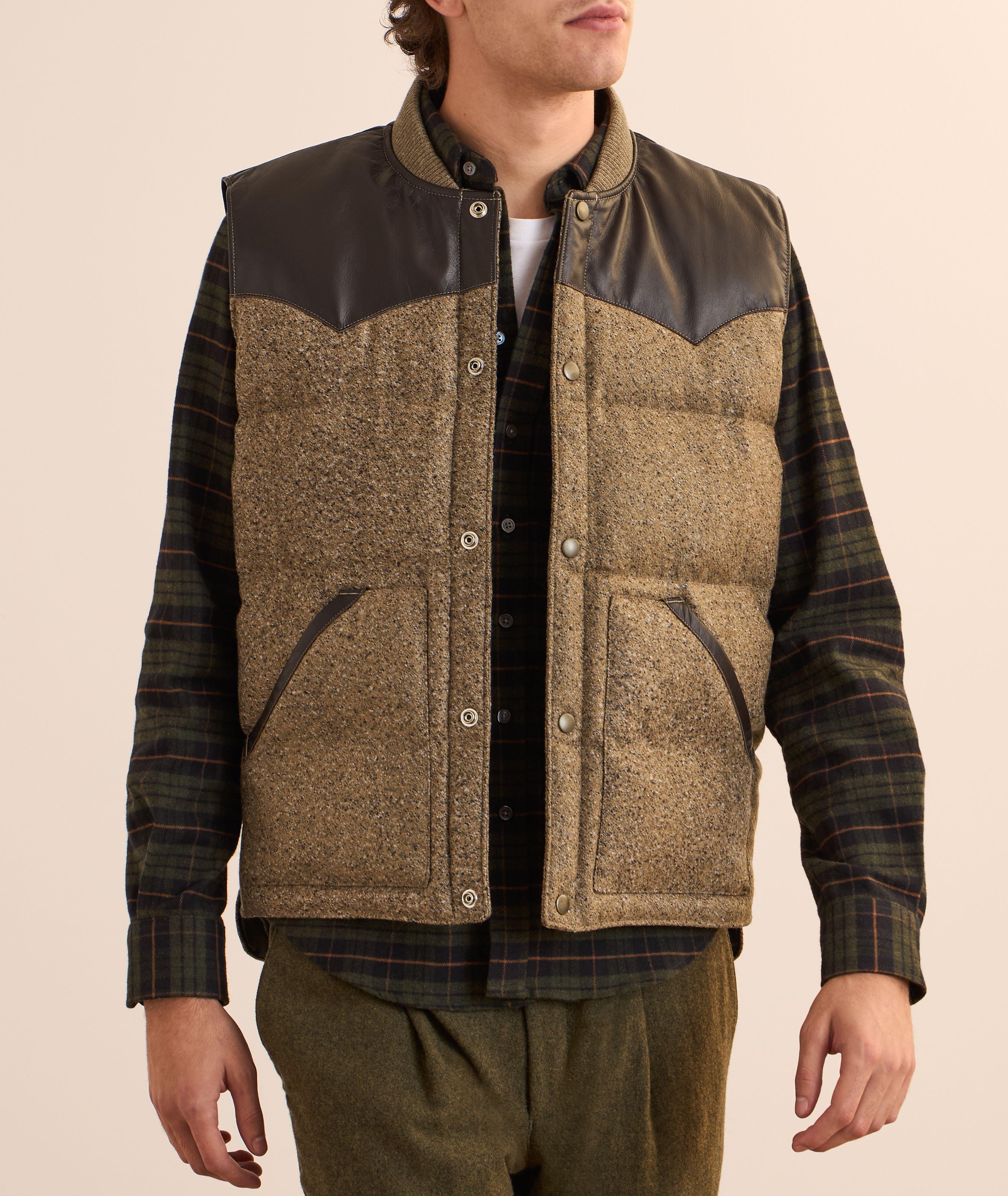 Gilet matelassé en laine chinée image 1