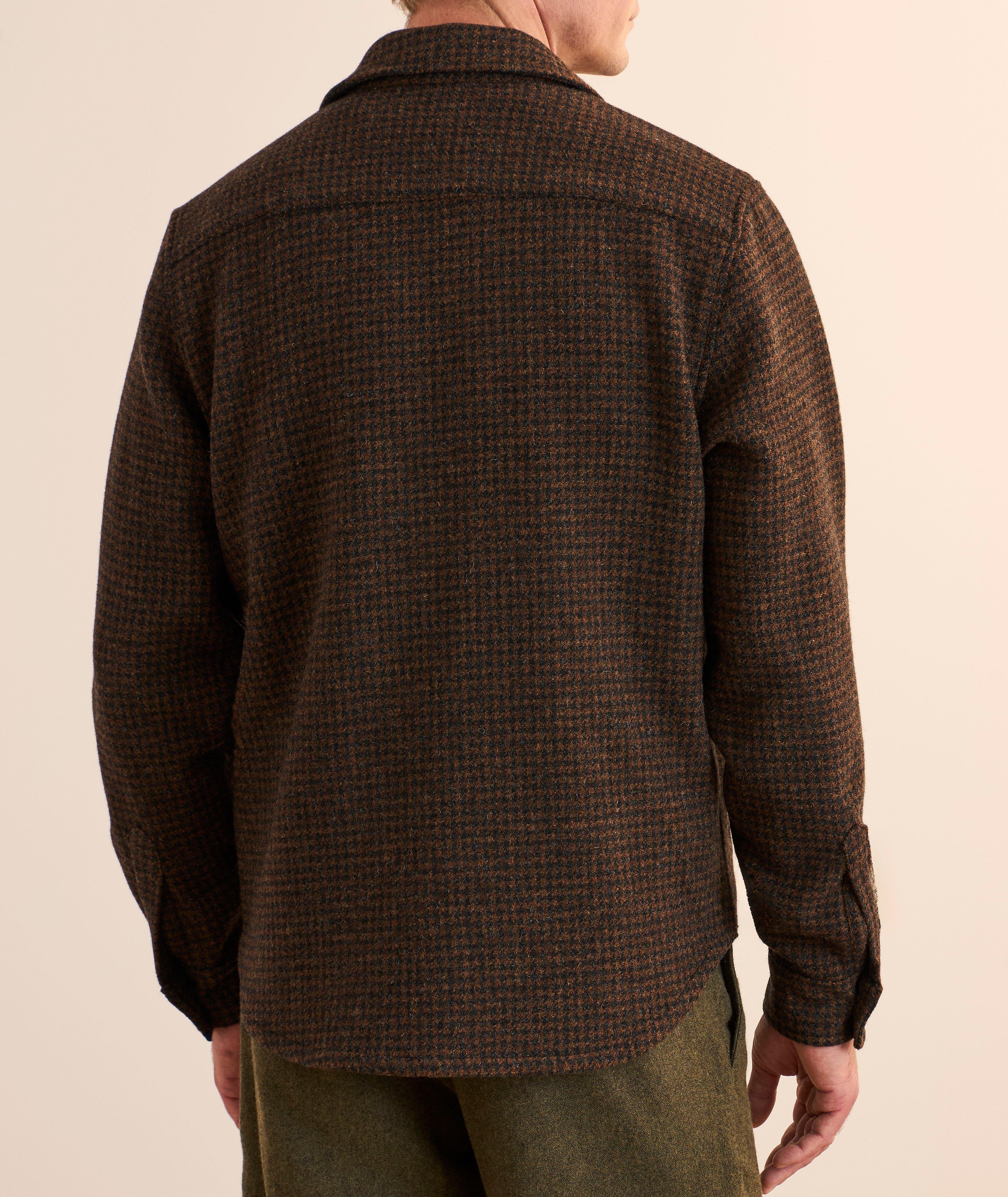 Houndstooth Wool Zip Overshirt  image 2