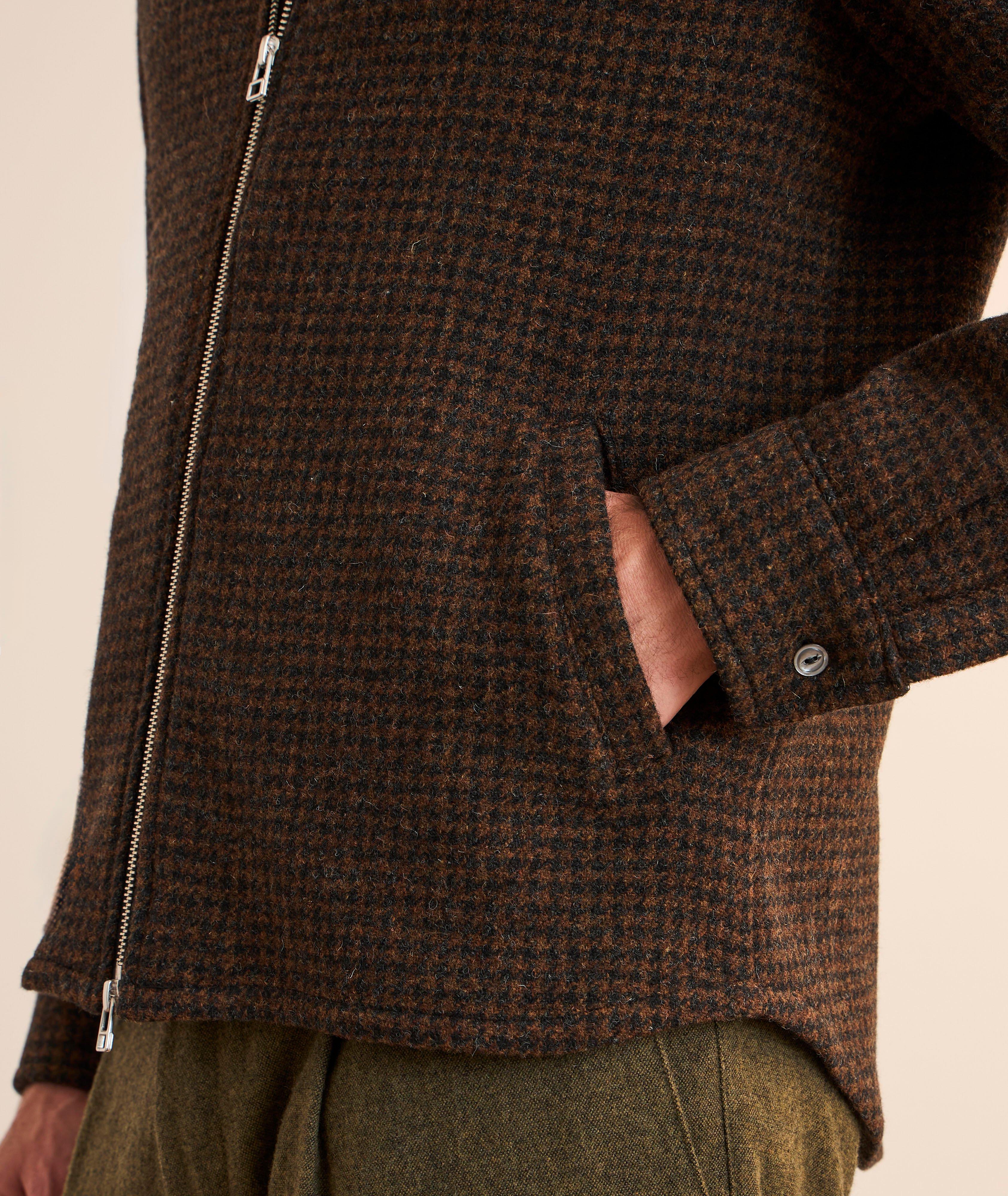 Houndstooth Wool Zip Overshirt  image 3