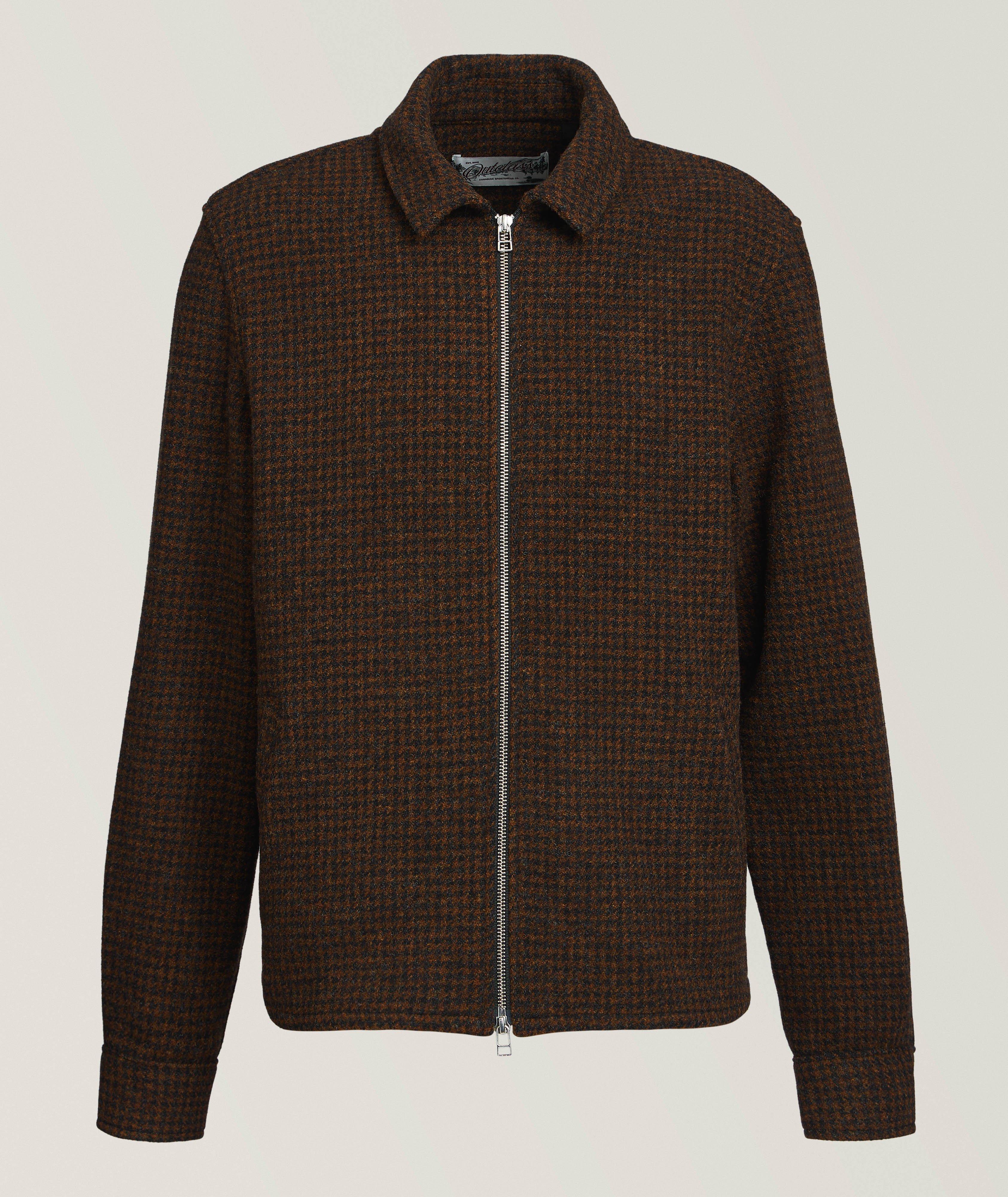 Houndstooth Wool Zip Overshirt  image 0