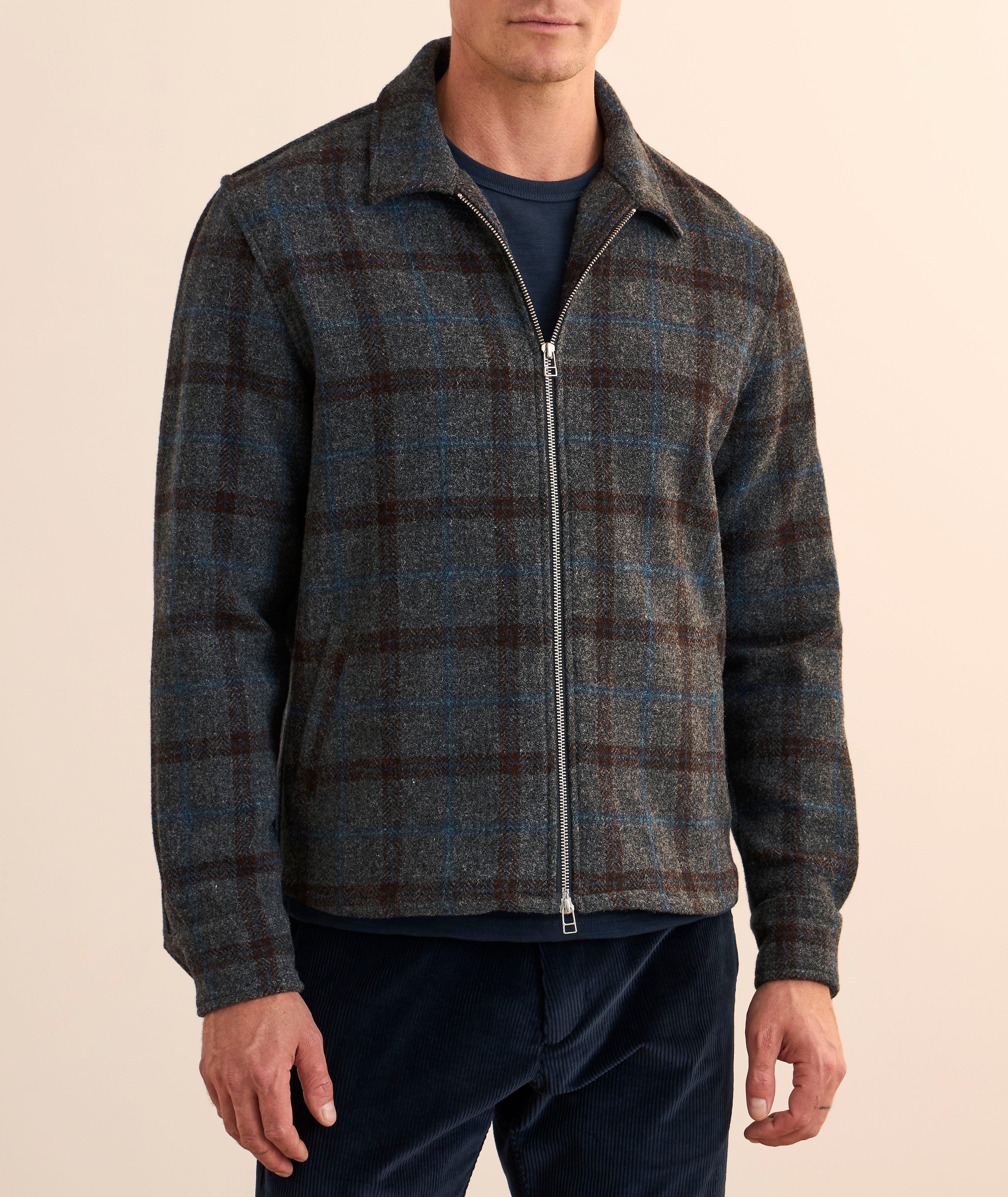 Plaid Wool Zip Overshirt  image 1