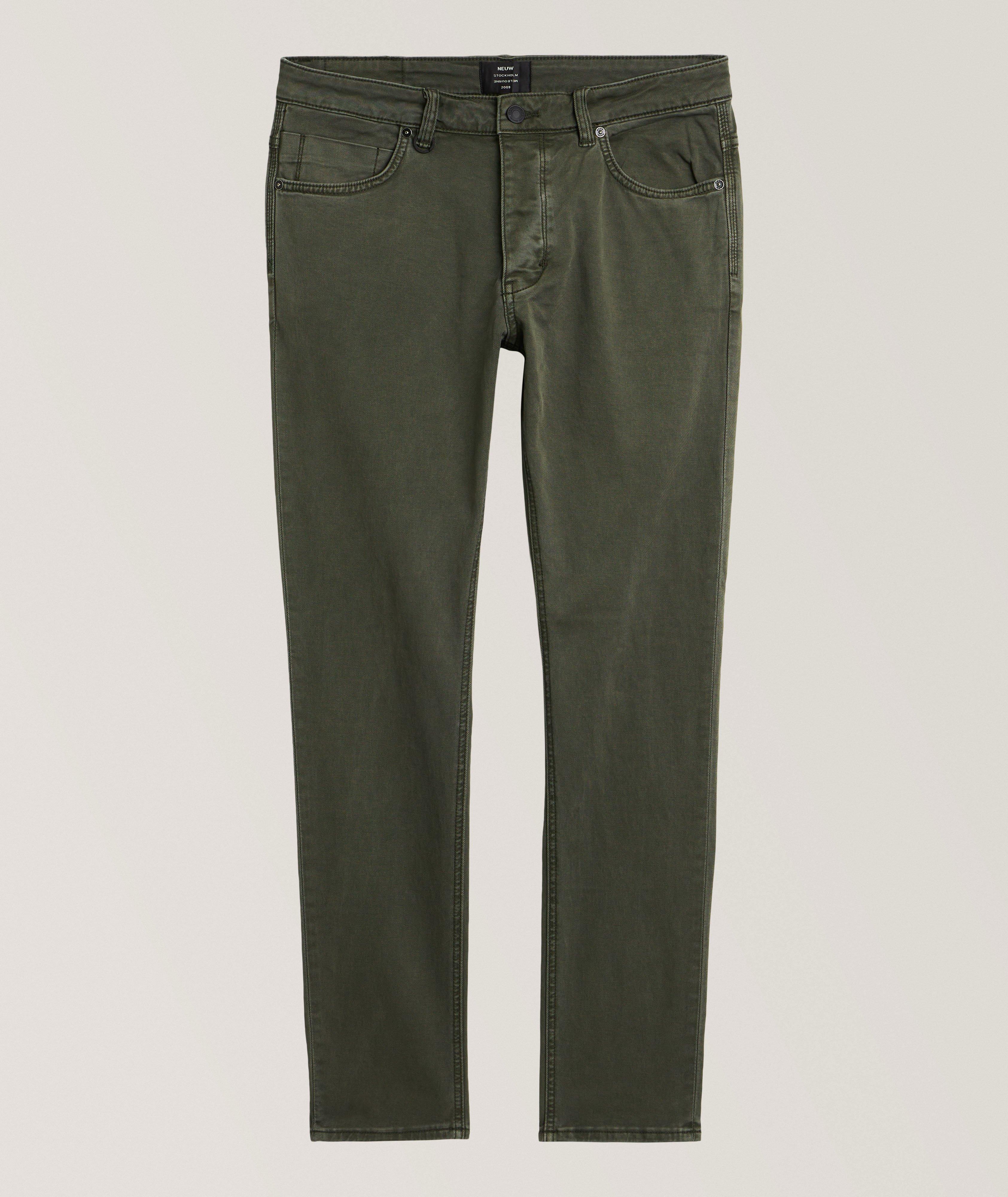 Lou Slim Straight-Fit Stretch-Cotton Twill Jeans image 0