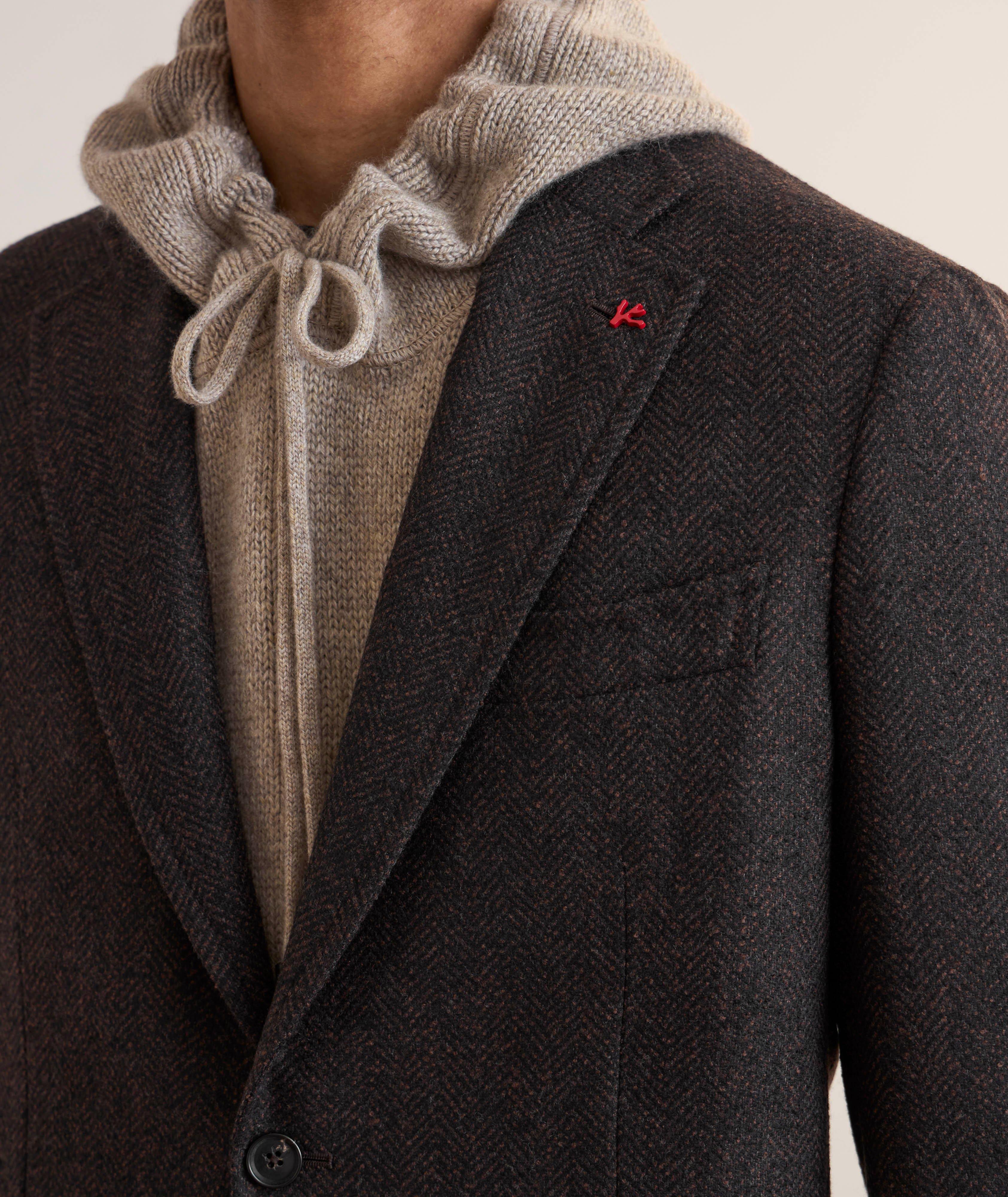 Herringbone Wool, Silk & Cashmere Sport Jacket image 3
