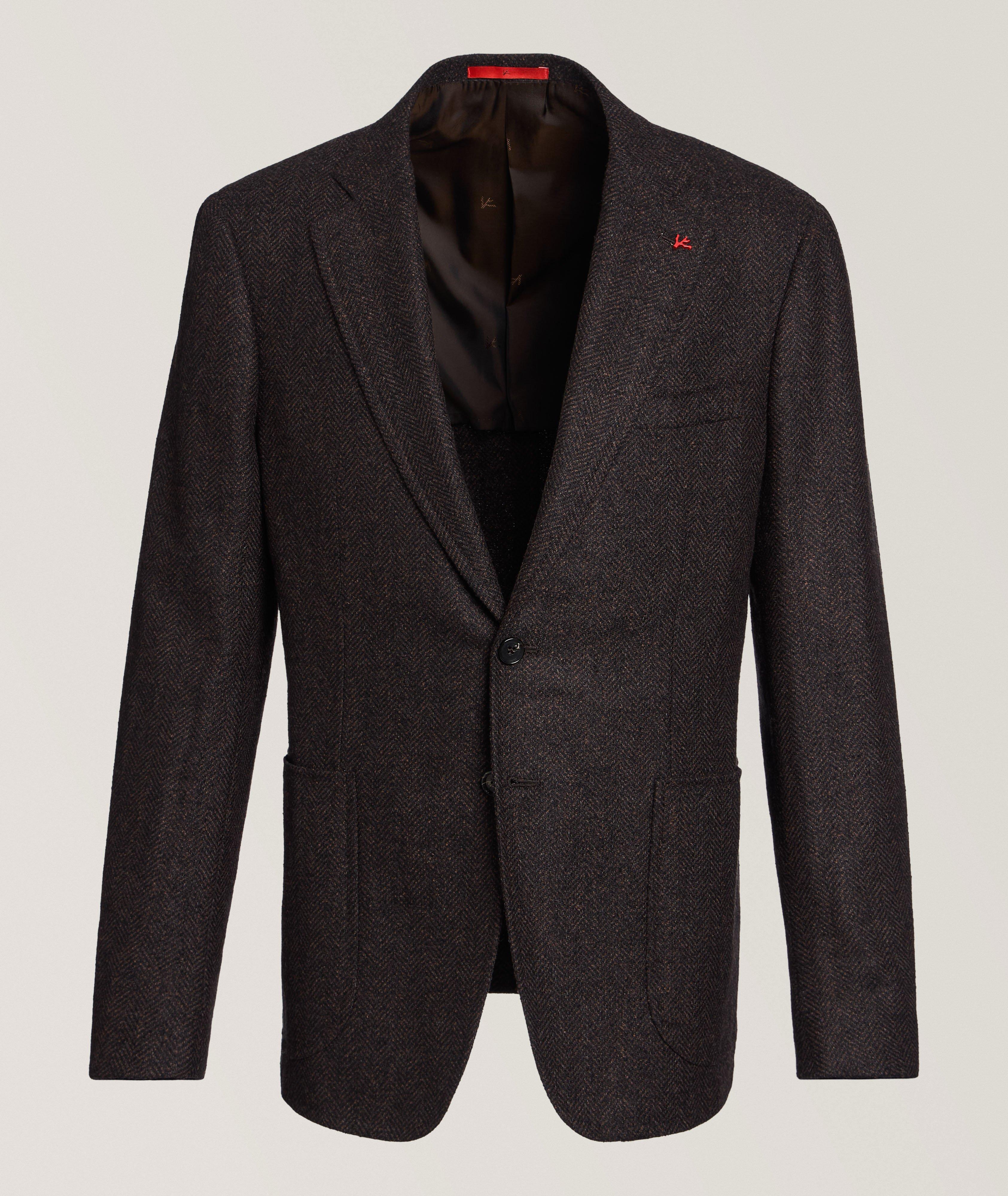 Herringbone Wool, Silk & Cashmere Sport Jacket image 0