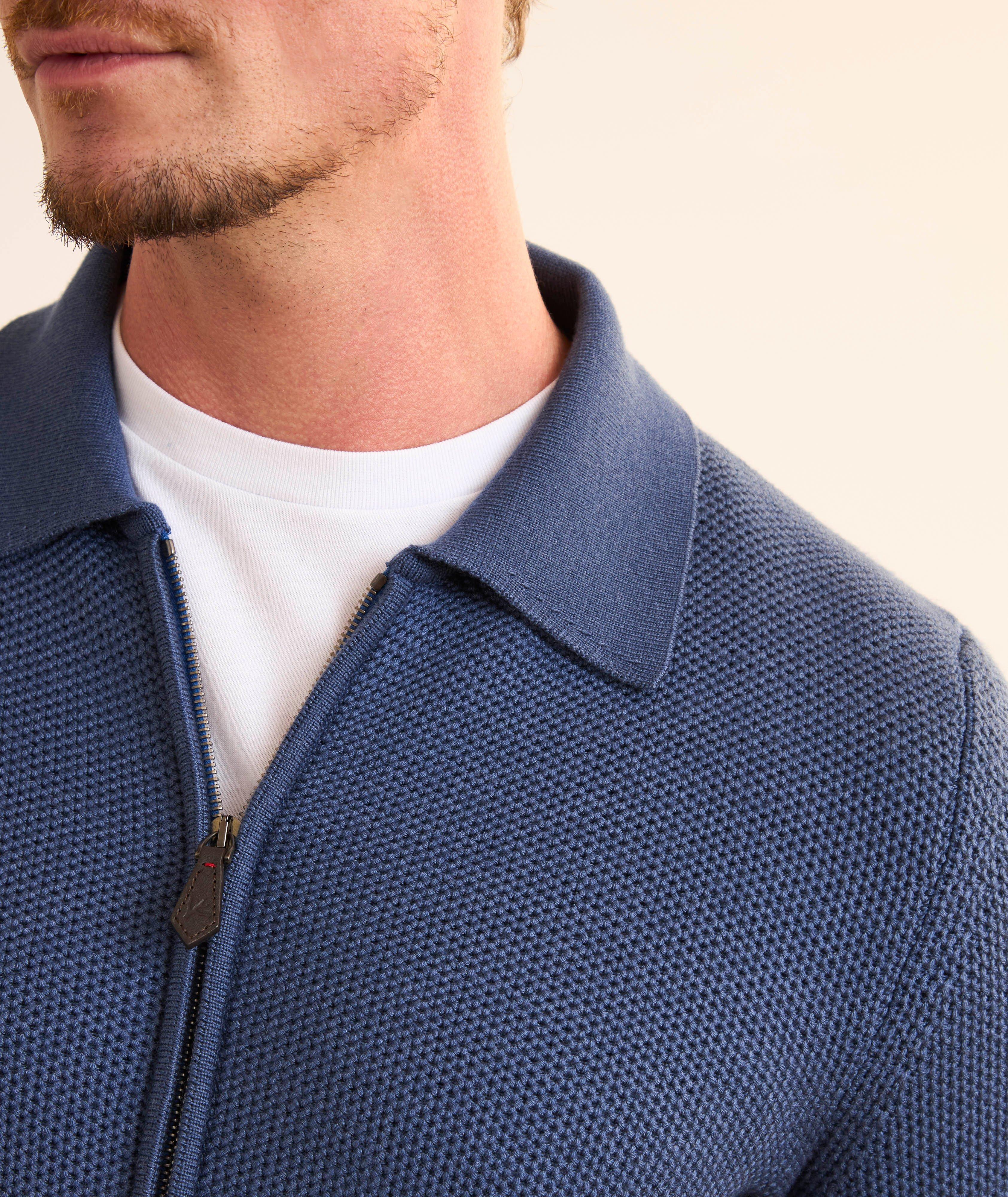 Textured Wool-Blend Full-Zip Cardigan image 3