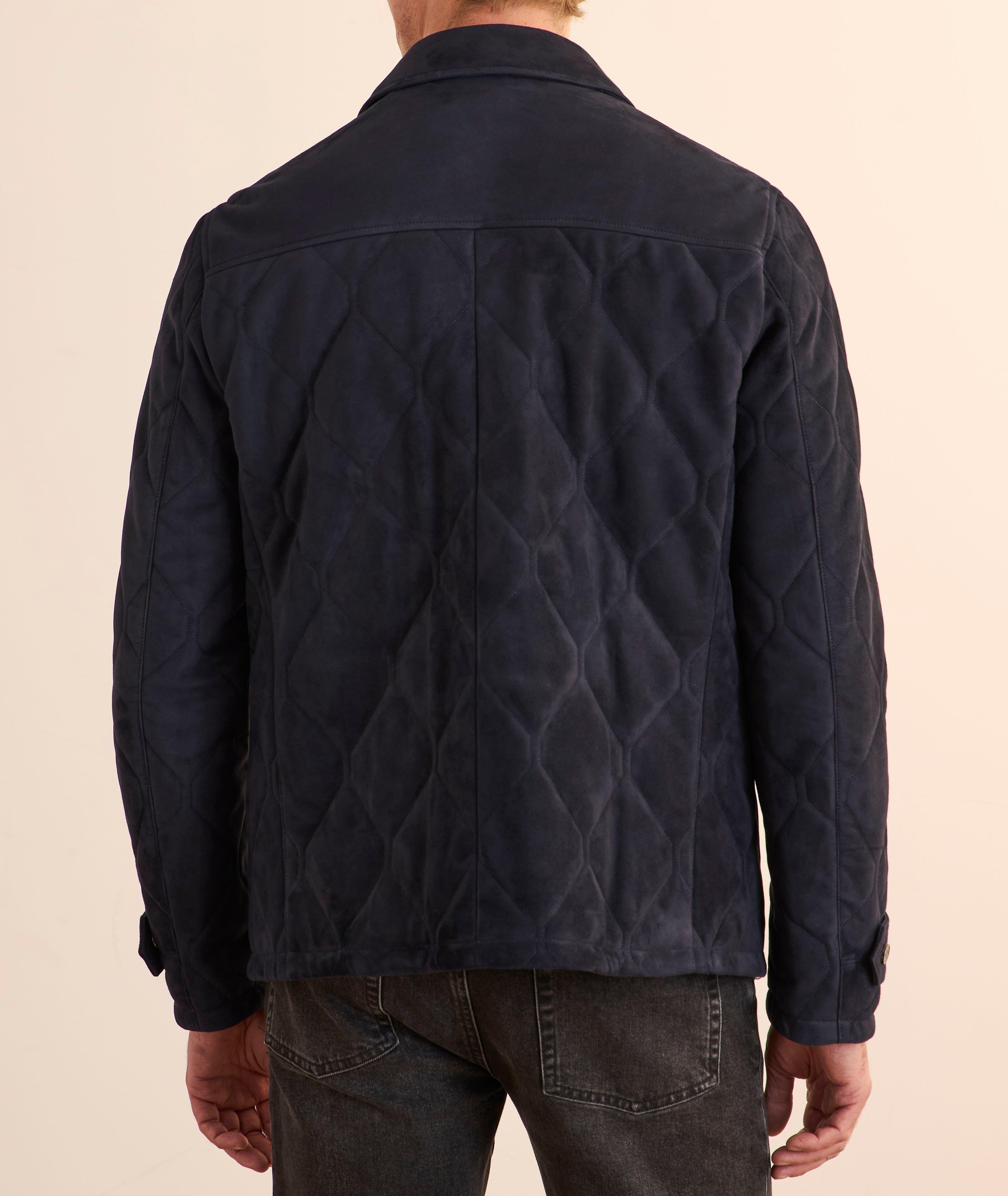 Suede Quilted Shirt Jacket image 2