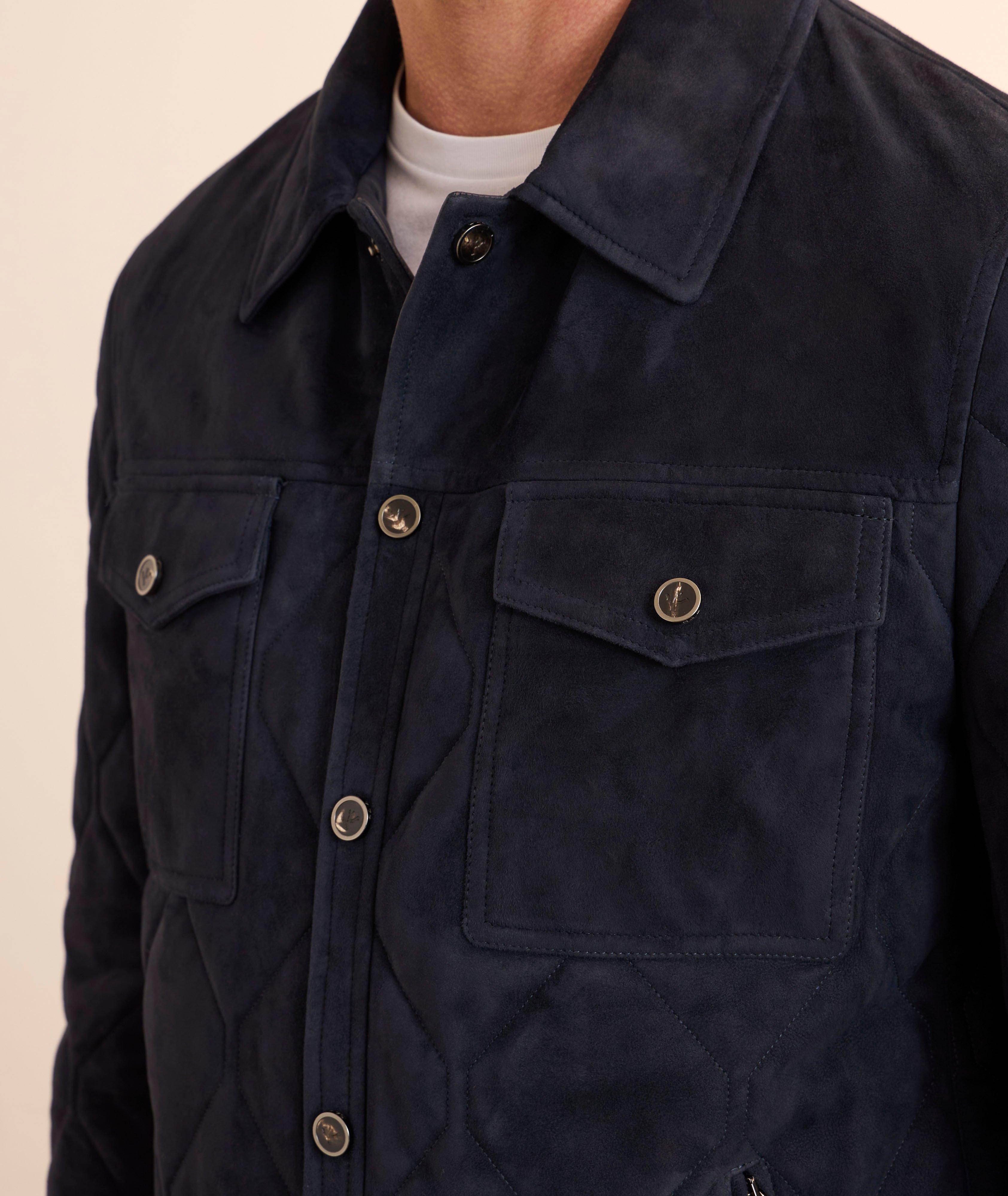 Suede Quilted Shirt Jacket image 3