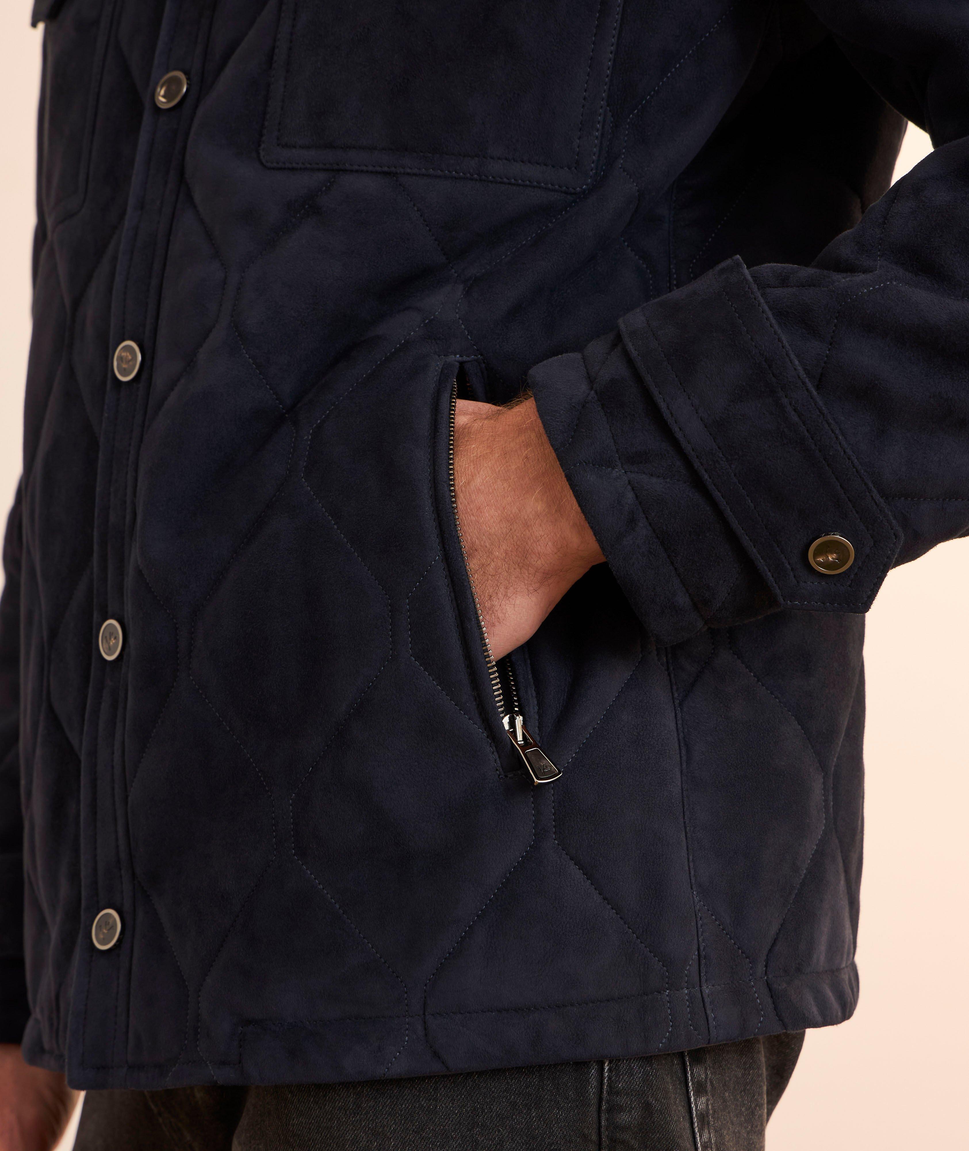 Suede Quilted Shirt Jacket image 4