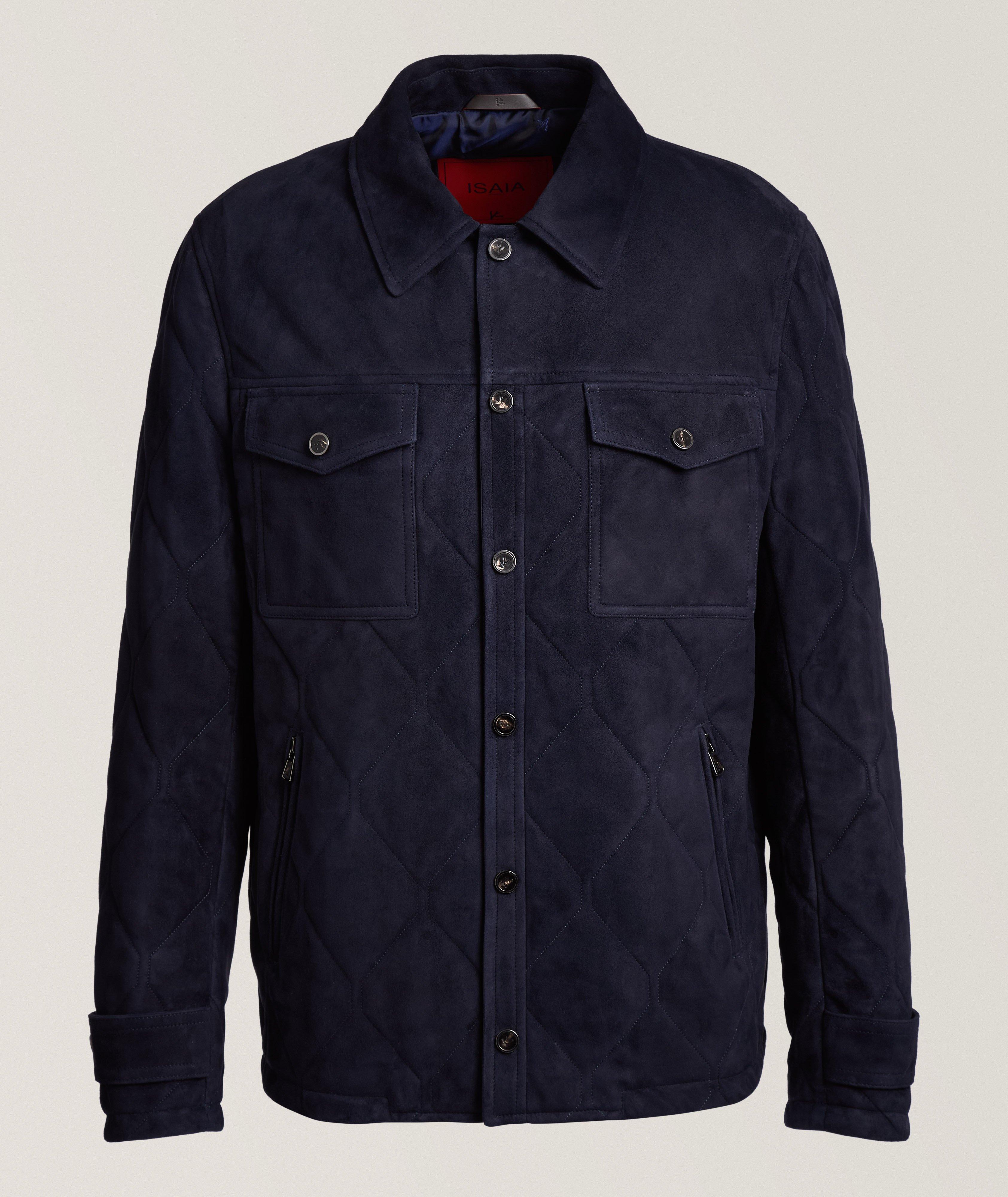 Suede Quilted Shirt Jacket image 0