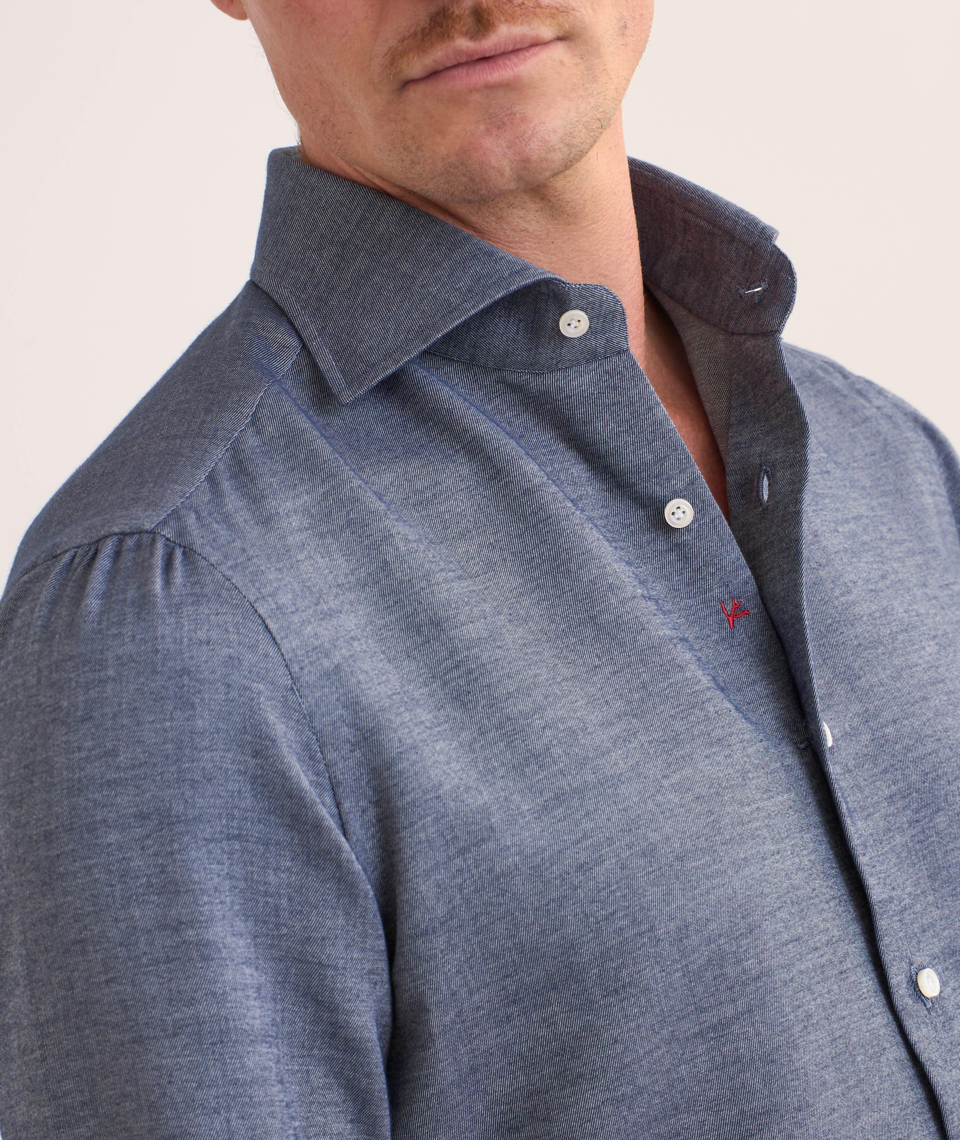 Brushed Cotton-Silk Dress Shirt image 3