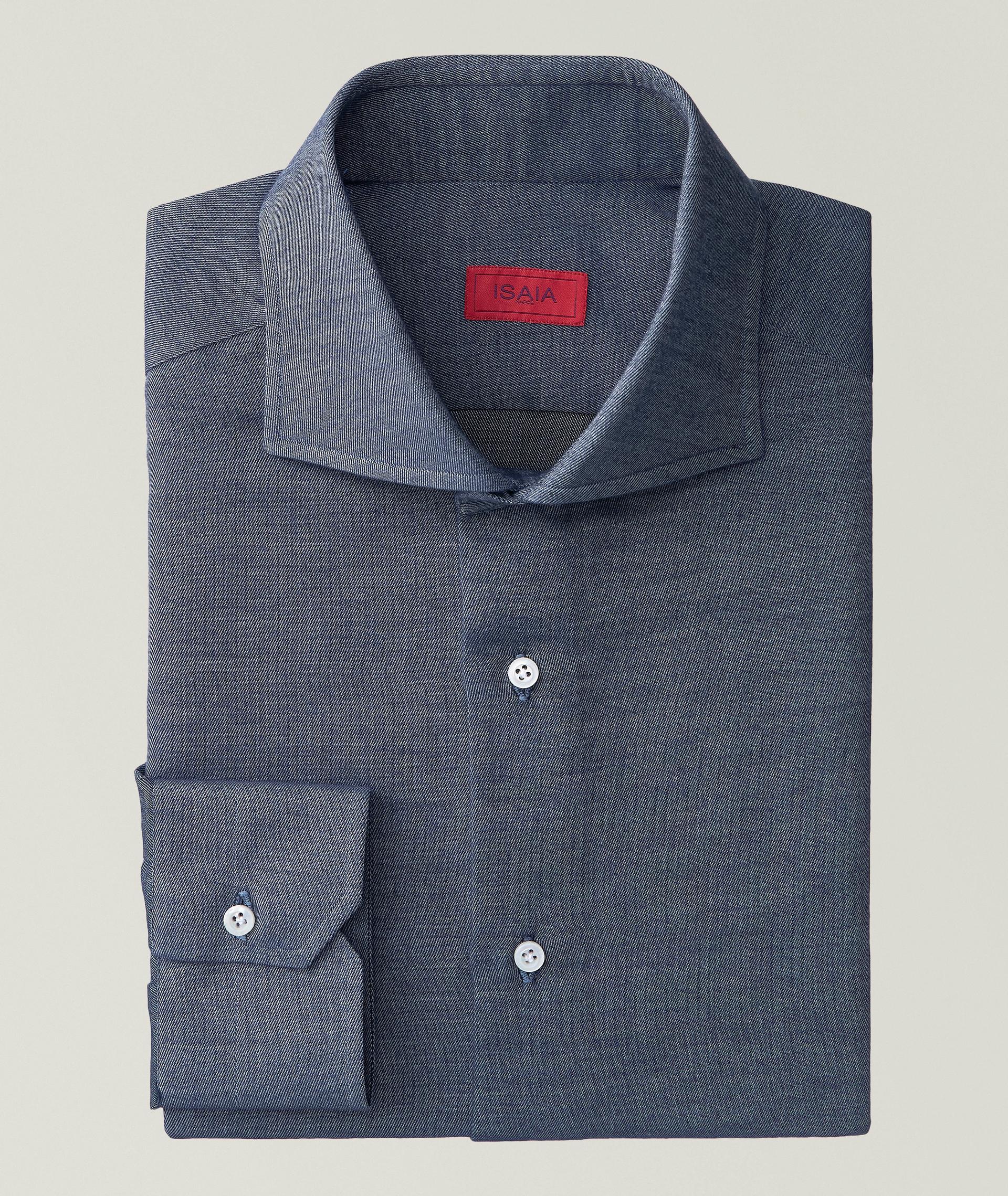 Brushed Cotton-Silk Dress Shirt image 0