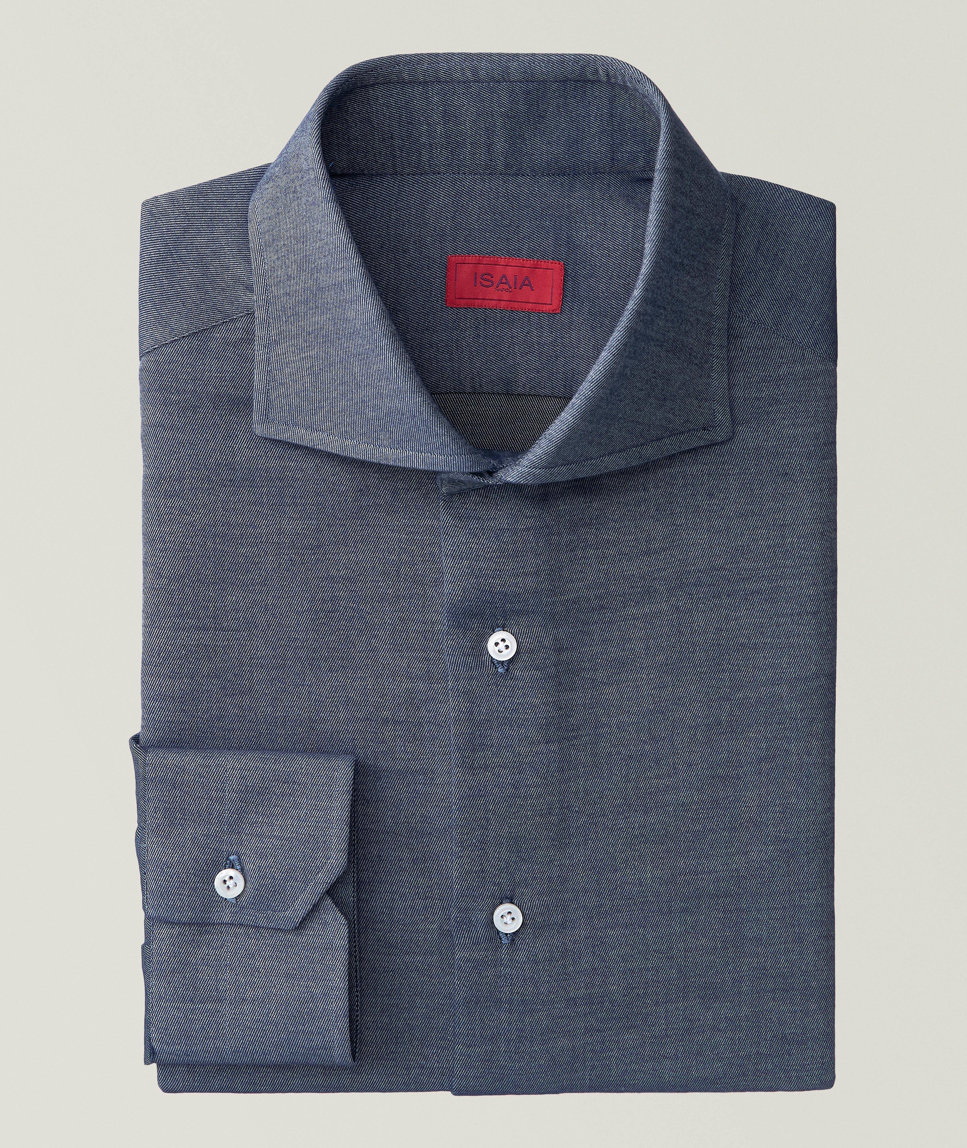 Brushed Cotton-Silk Dress Shirt image 0