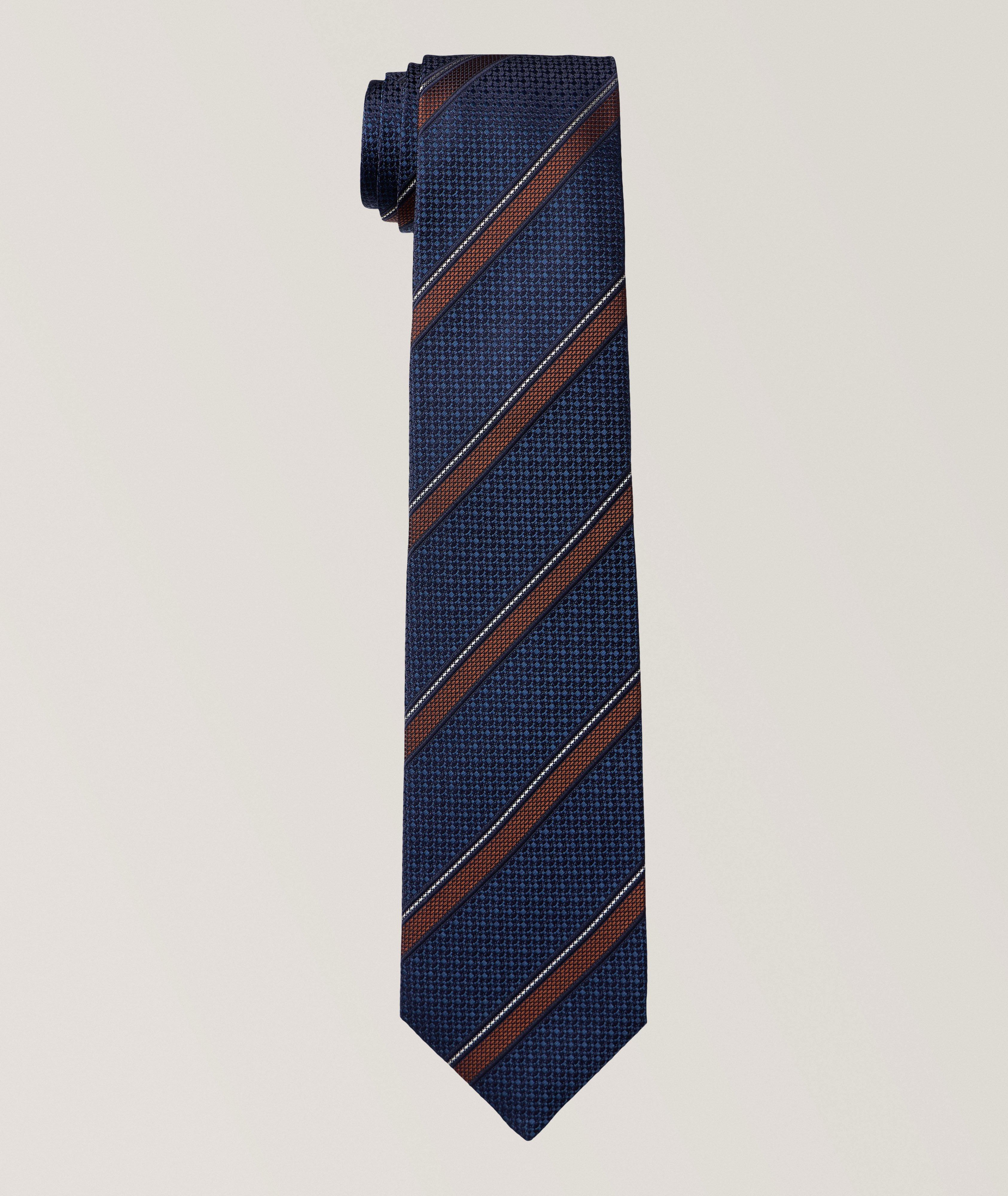 Stripe Wool-Silk Tie image 0