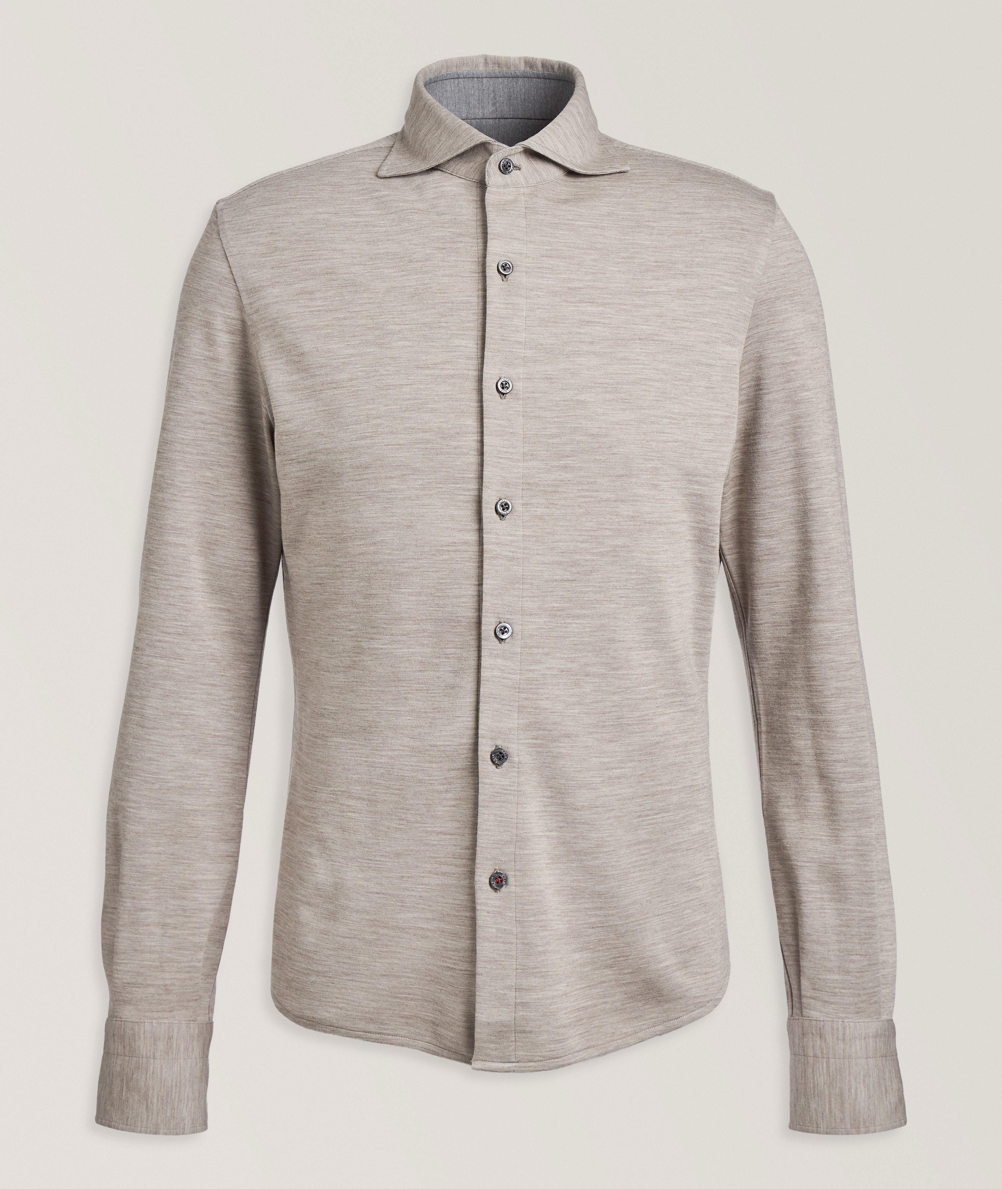 BEIGE DOUBLE FACED JERSEY SPORT SHIRT image 0