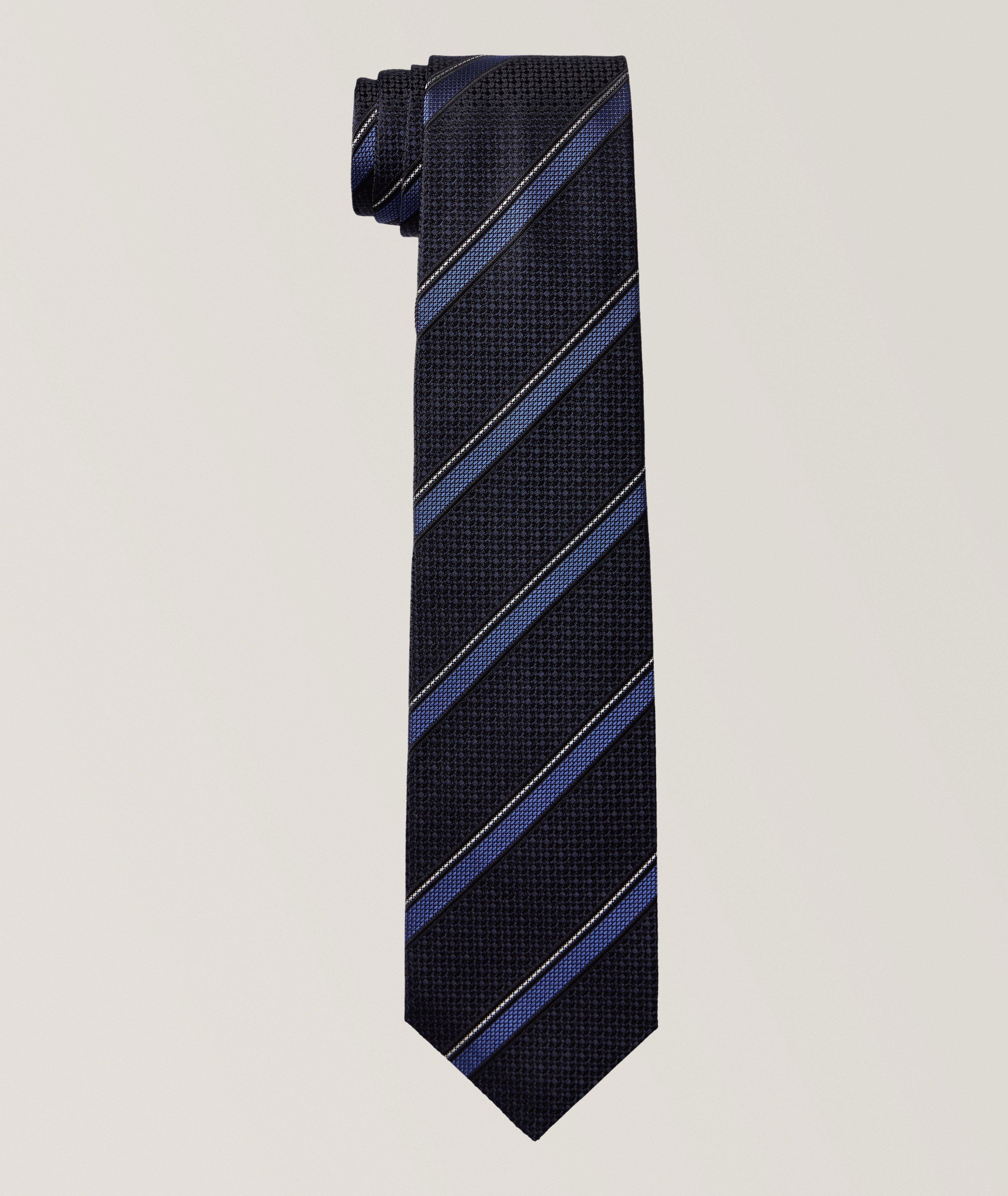 Stripe Wool-Silk Tie image 0