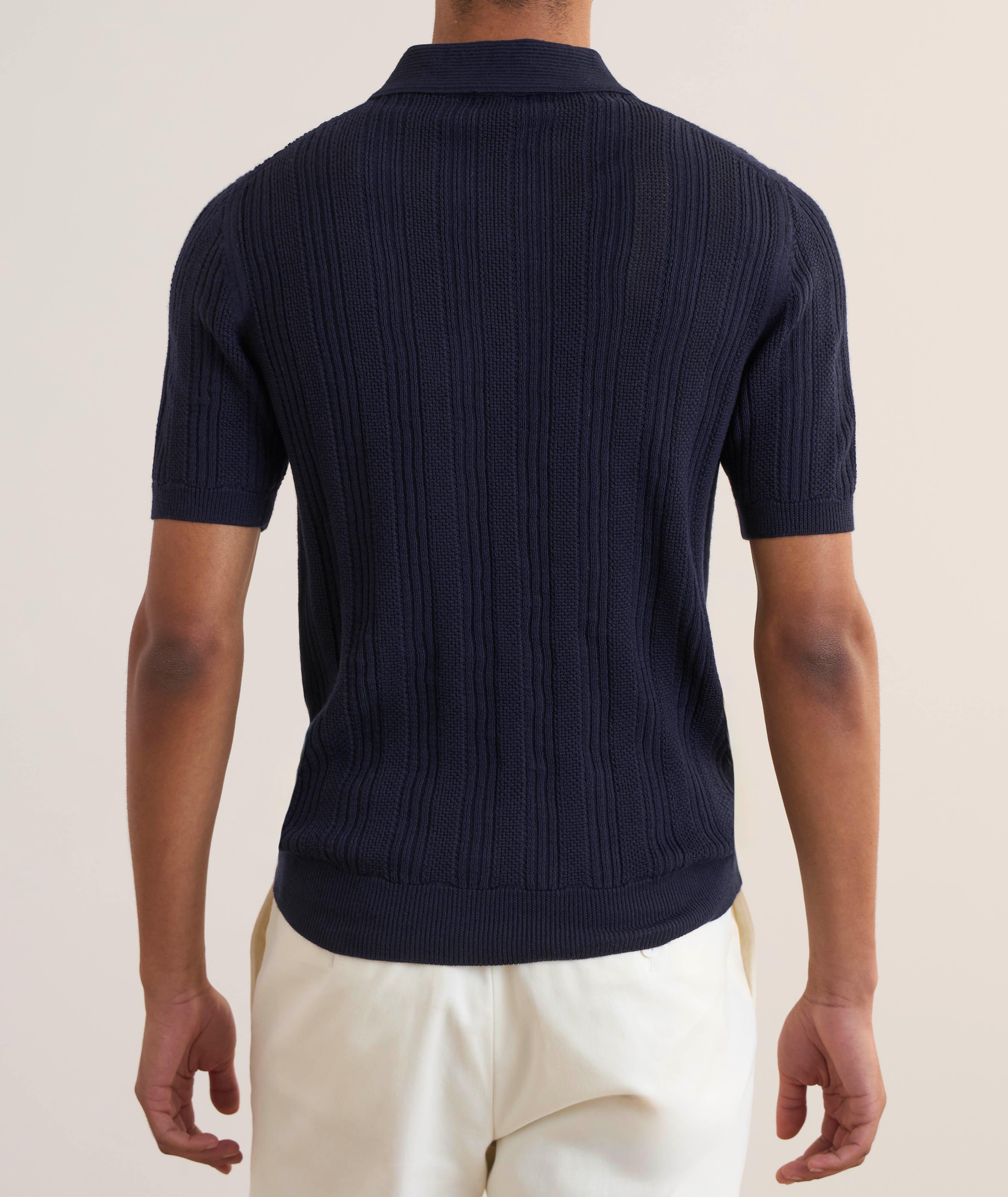Textured Cashmere-Silk Knit Polo  image 2