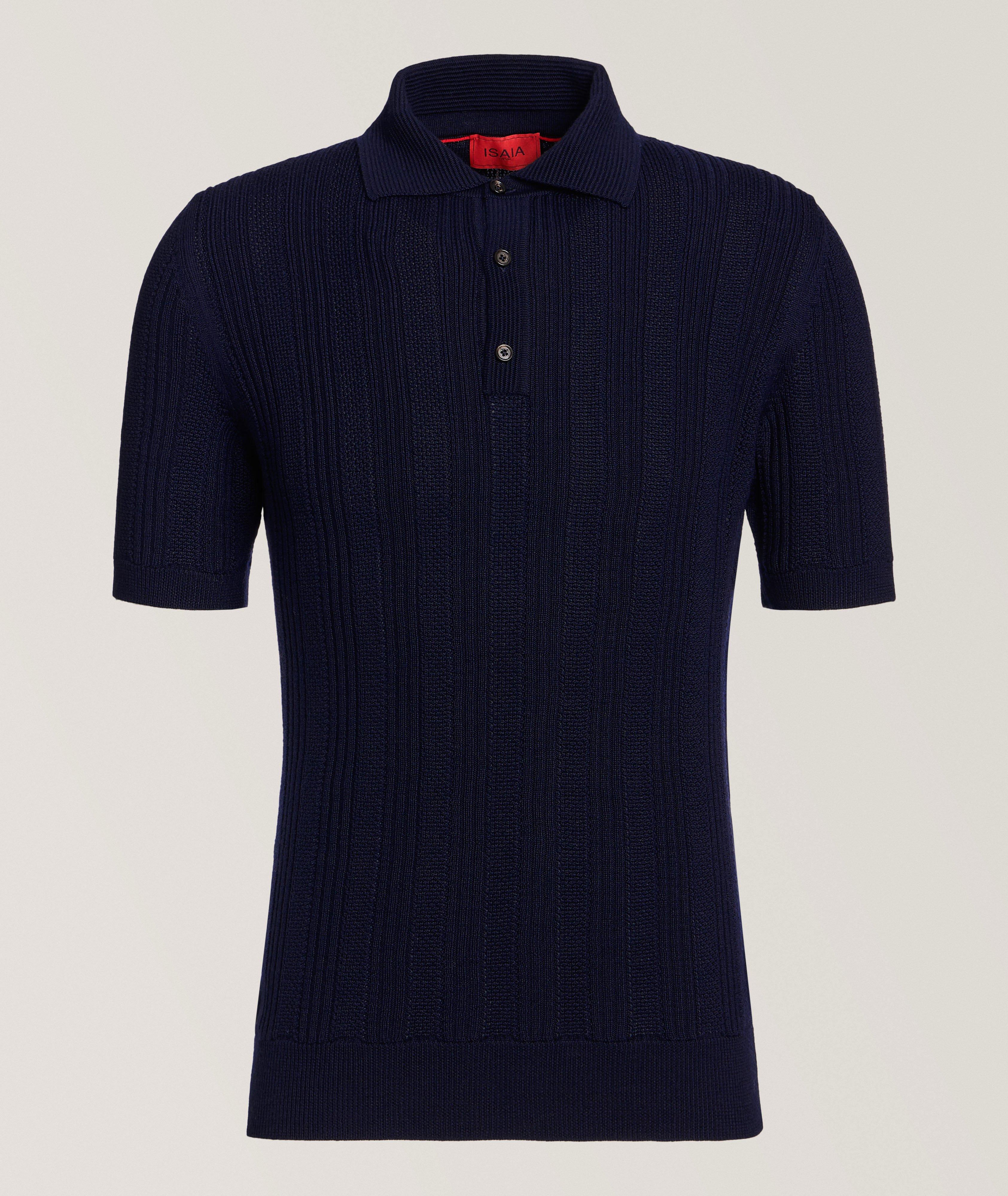 Textured Cashmere-Silk Knit Polo  image 0
