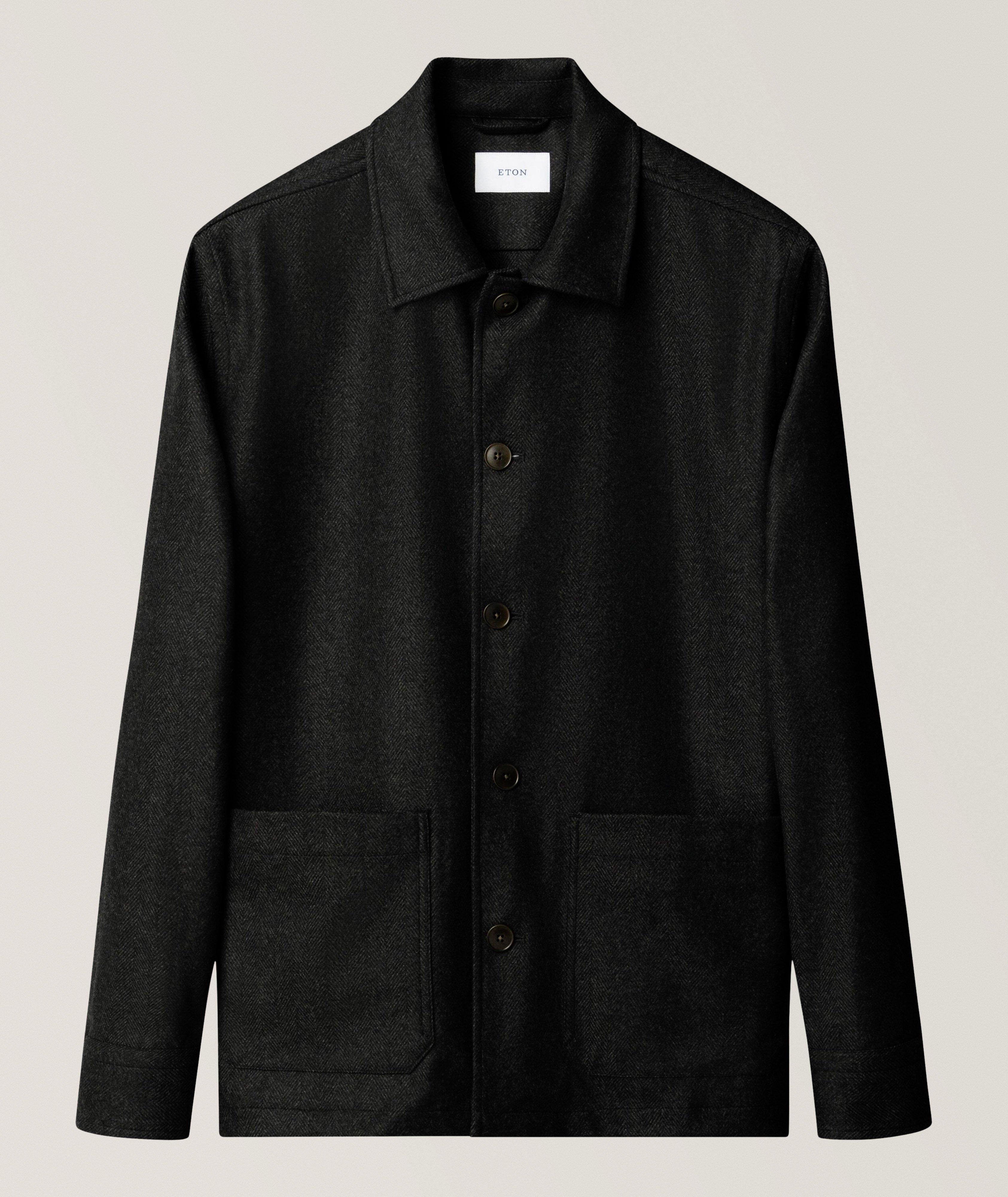 Eton Herringbone Wool-Cashmere Chore Jacket