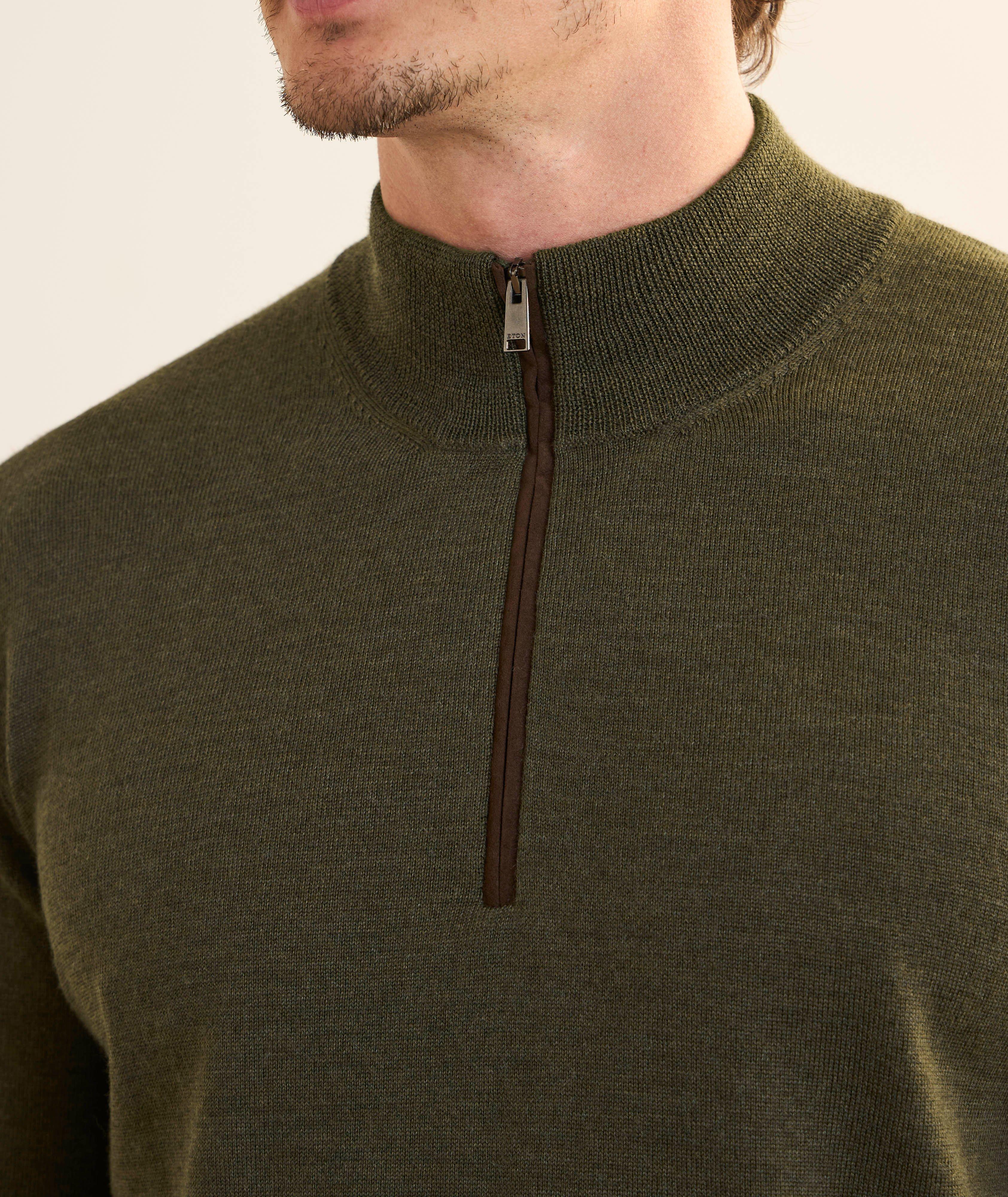 Pull en laine mérinos à fermeture éclair quart de longueur image 3