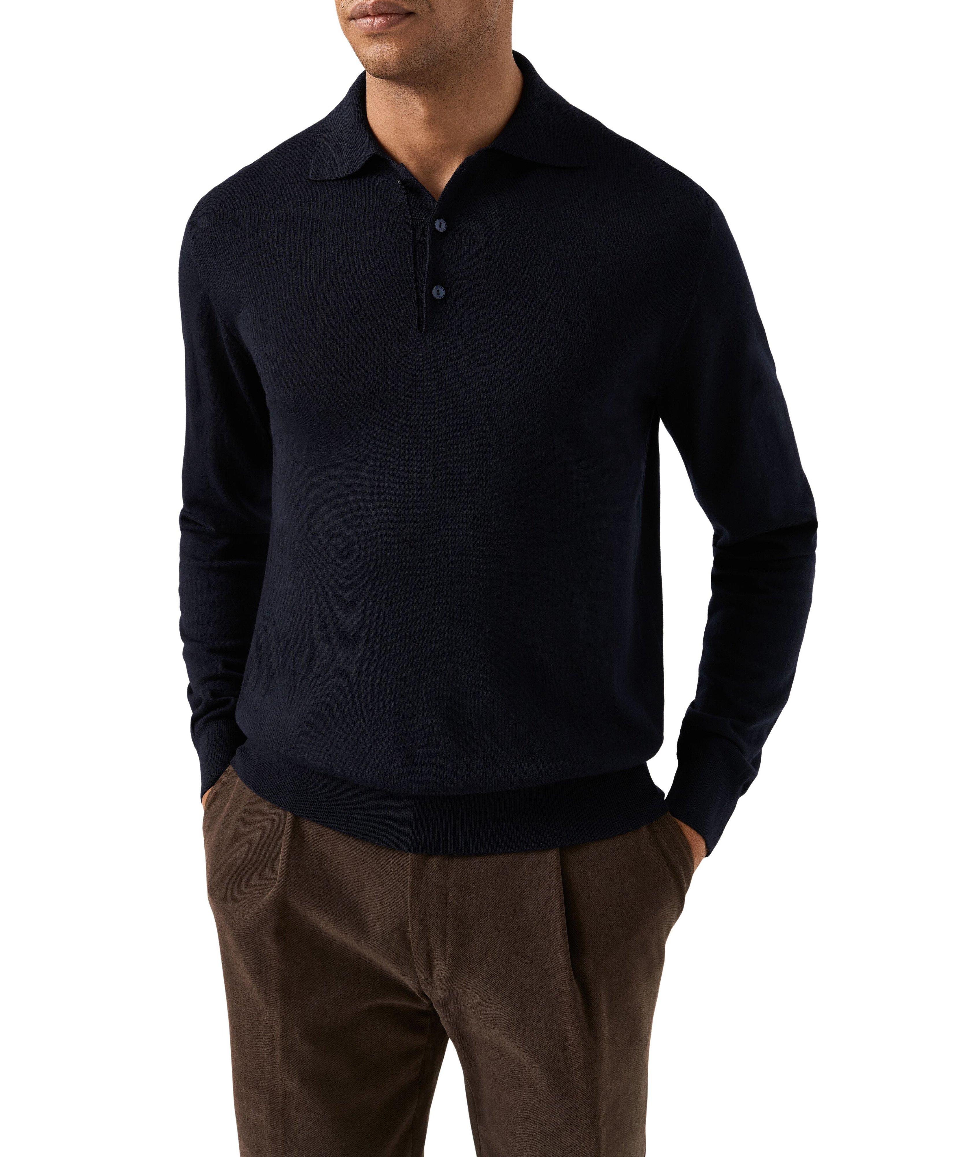 Extrafine Merino Wool Polo Sweater image 2