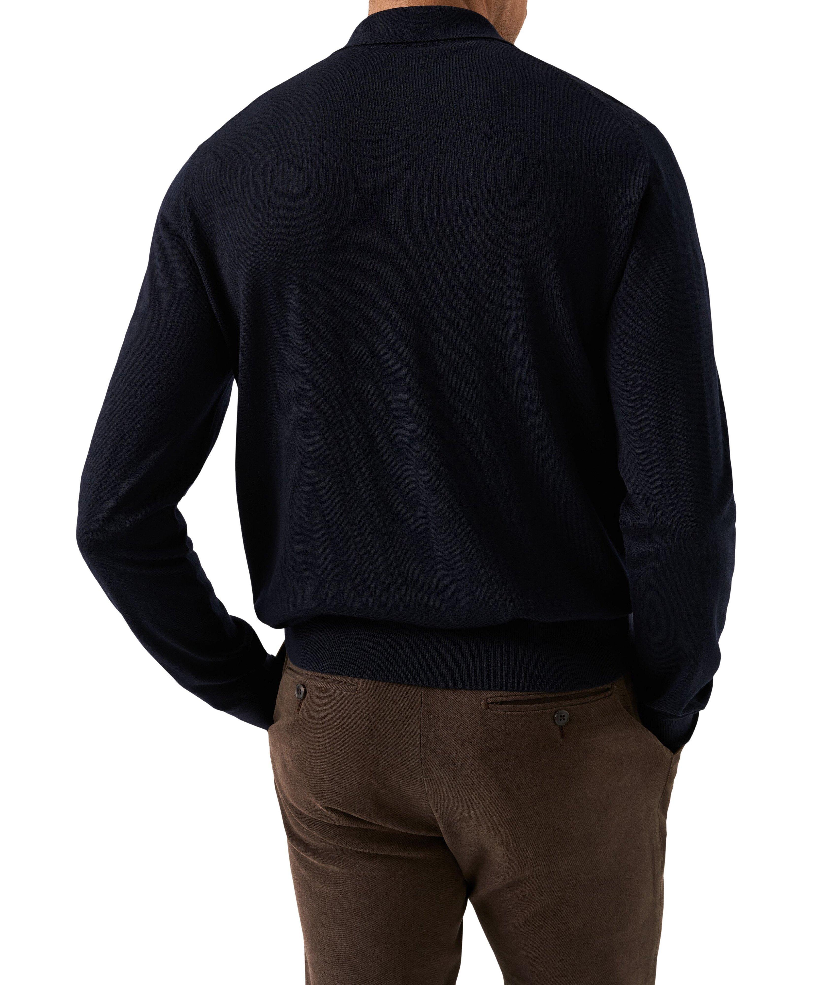 Extrafine Merino Wool Polo Sweater image 3