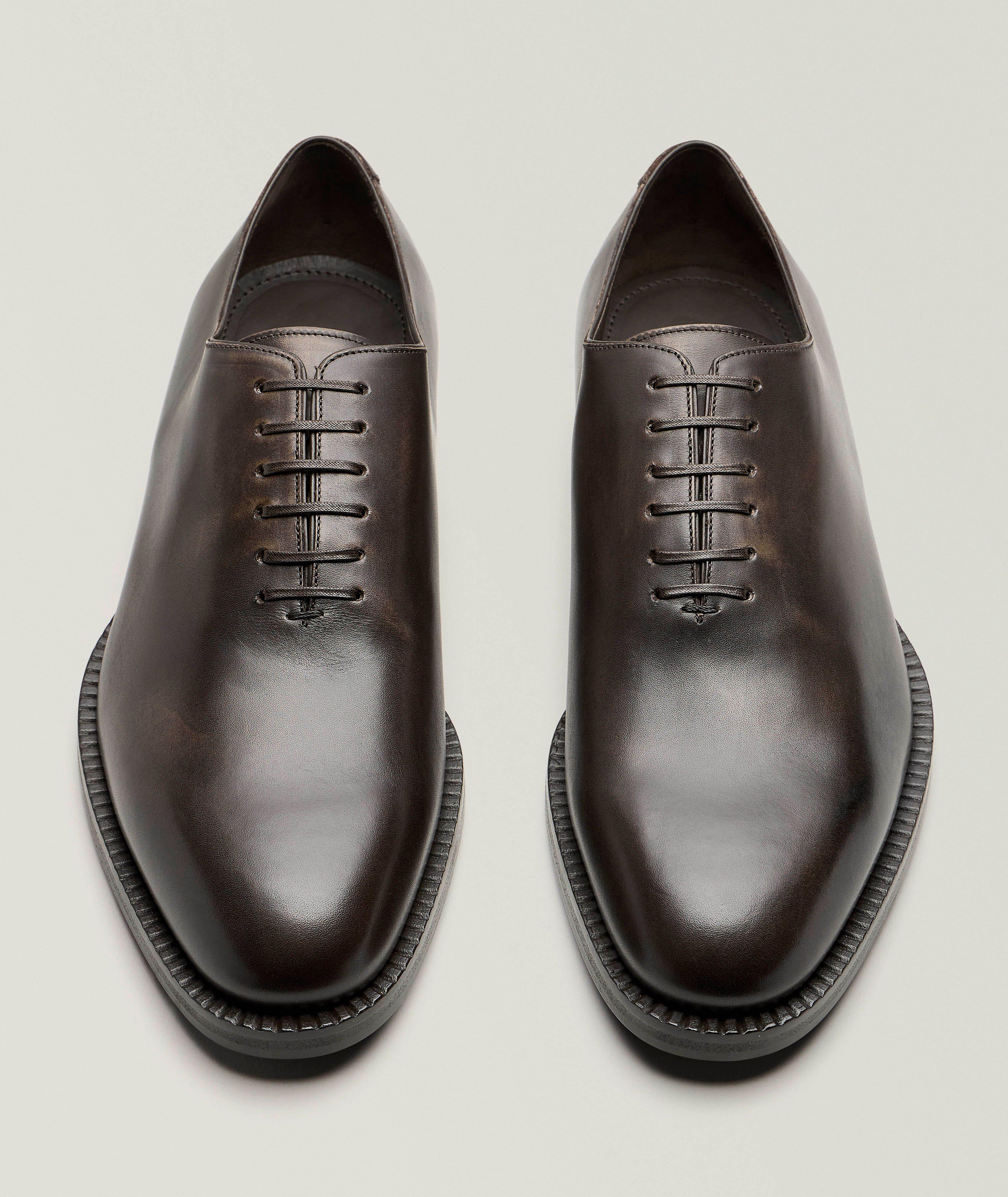 Wholecut Burnished Leather Oxfords image 1