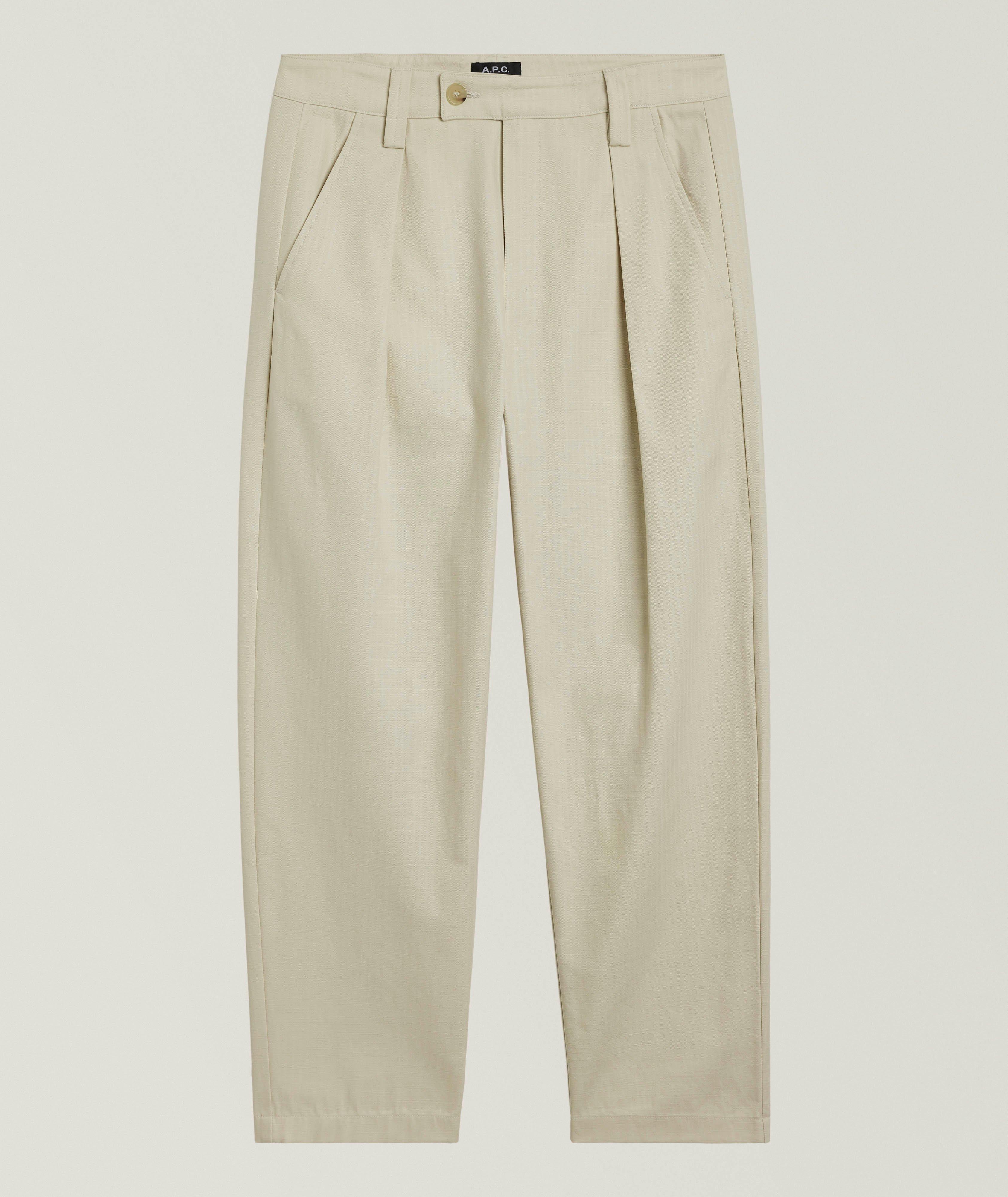 A.P.C. Renato Herringbone Pleated Chino Pants