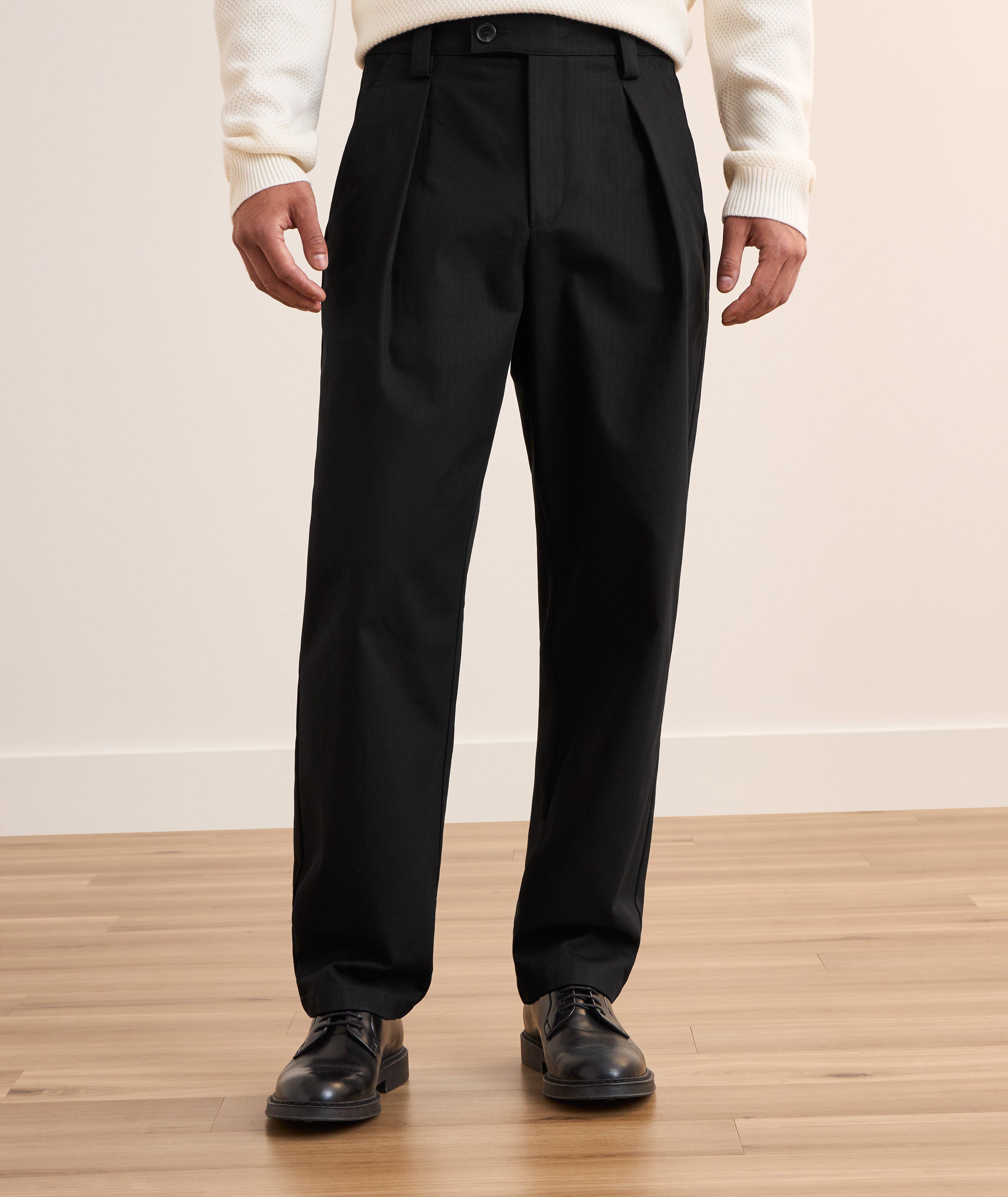 Renato Herringbone Pleated Chino Pants image 1