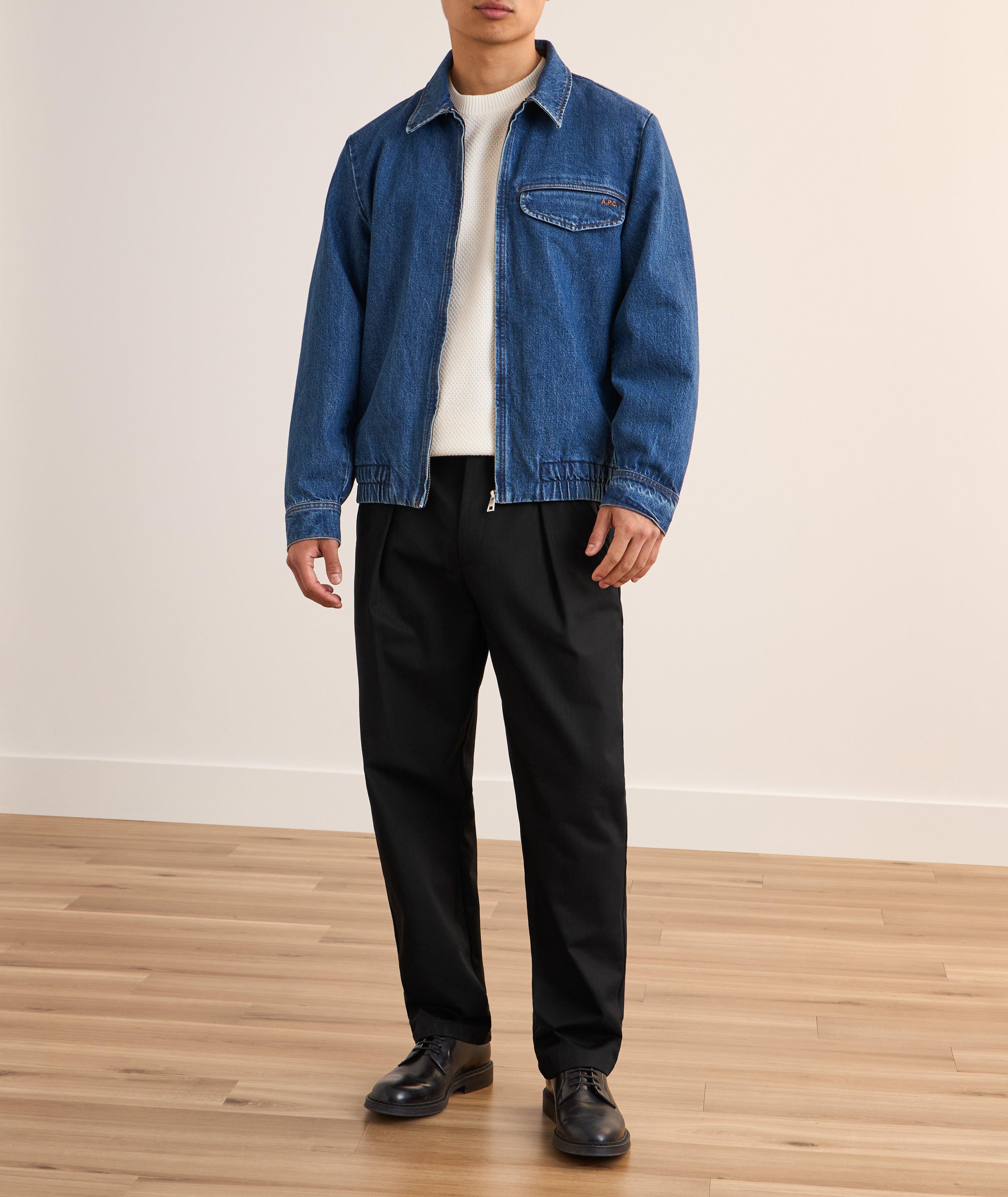 Renato Herringbone Pleated Chino Pants image 6